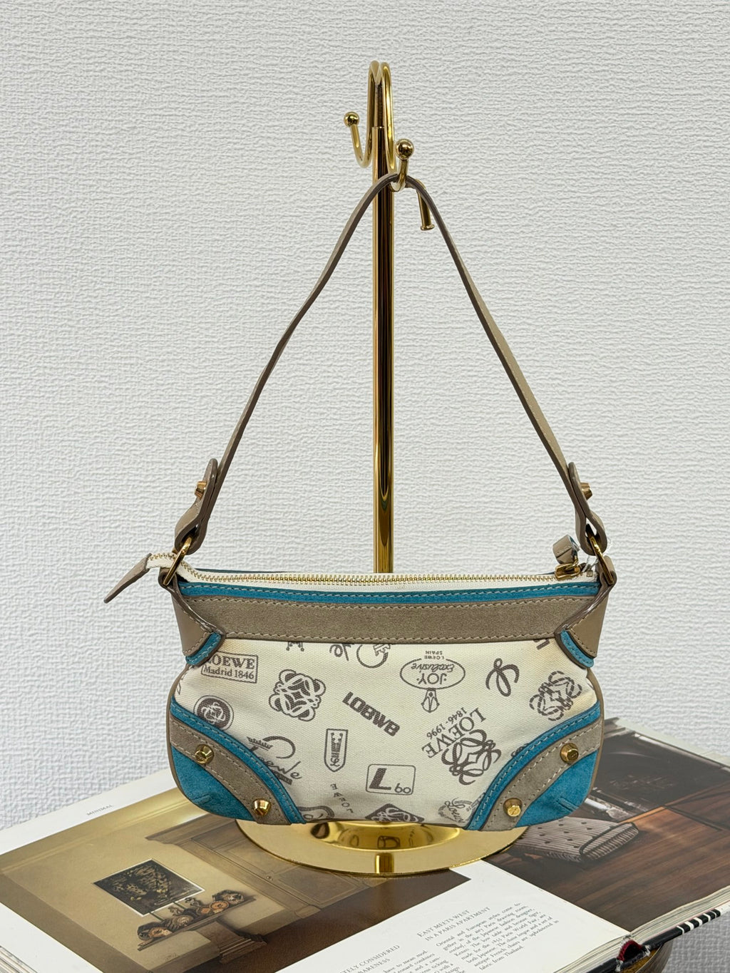 LOEWE 150th Anniversary Stamp Print Shoulder Bag