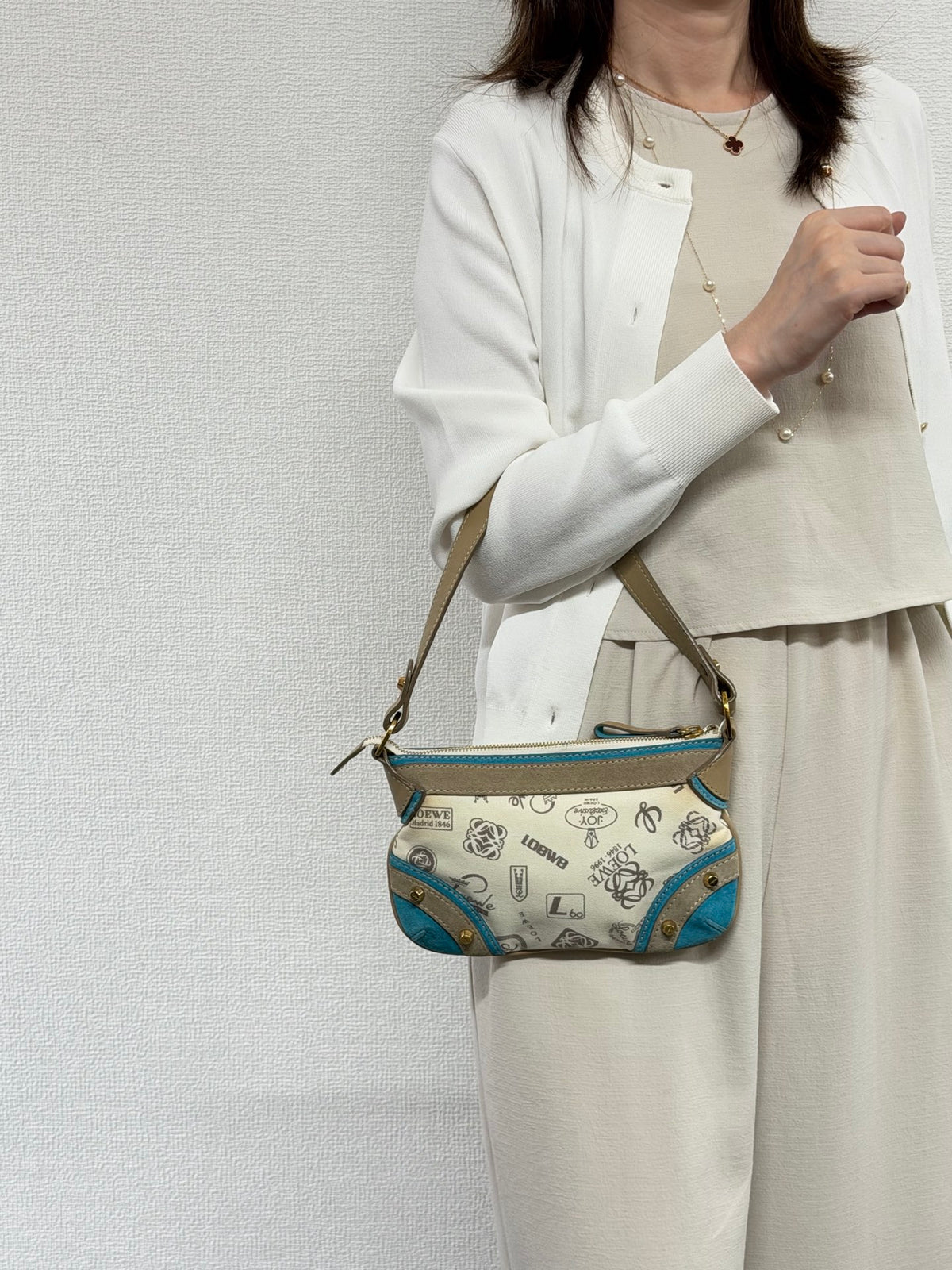 LOEWE 150th Anniversary Stamp Print Shoulder Bag