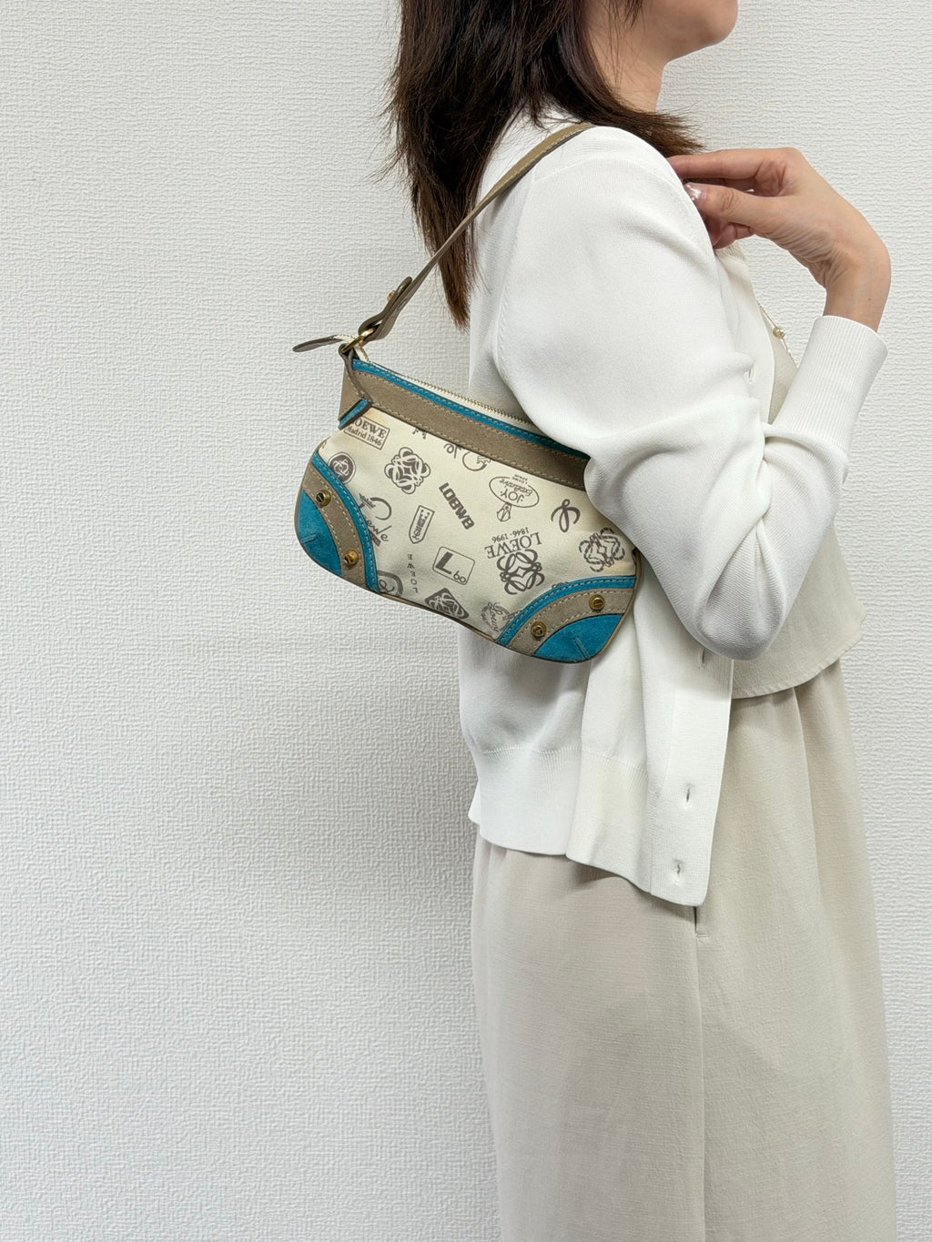 LOEWE 150th Anniversary Stamp Print Shoulder Bag