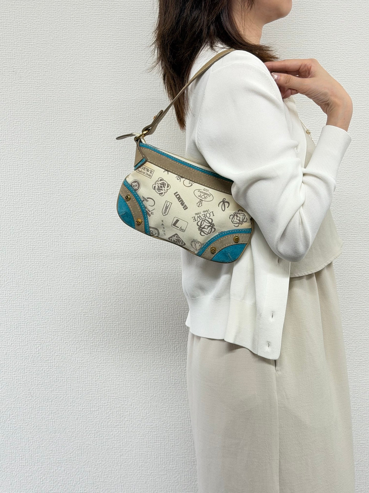 LOEWE 150th Anniversary Stamp Print Shoulder Bag