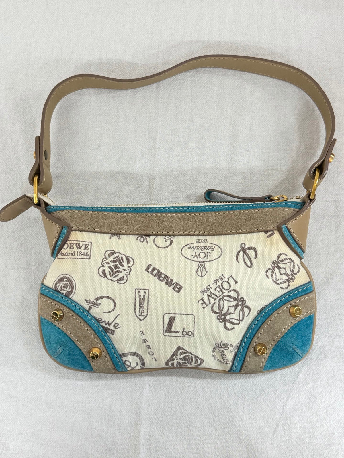 LOEWE 150th Anniversary Stamp Print Shoulder Bag