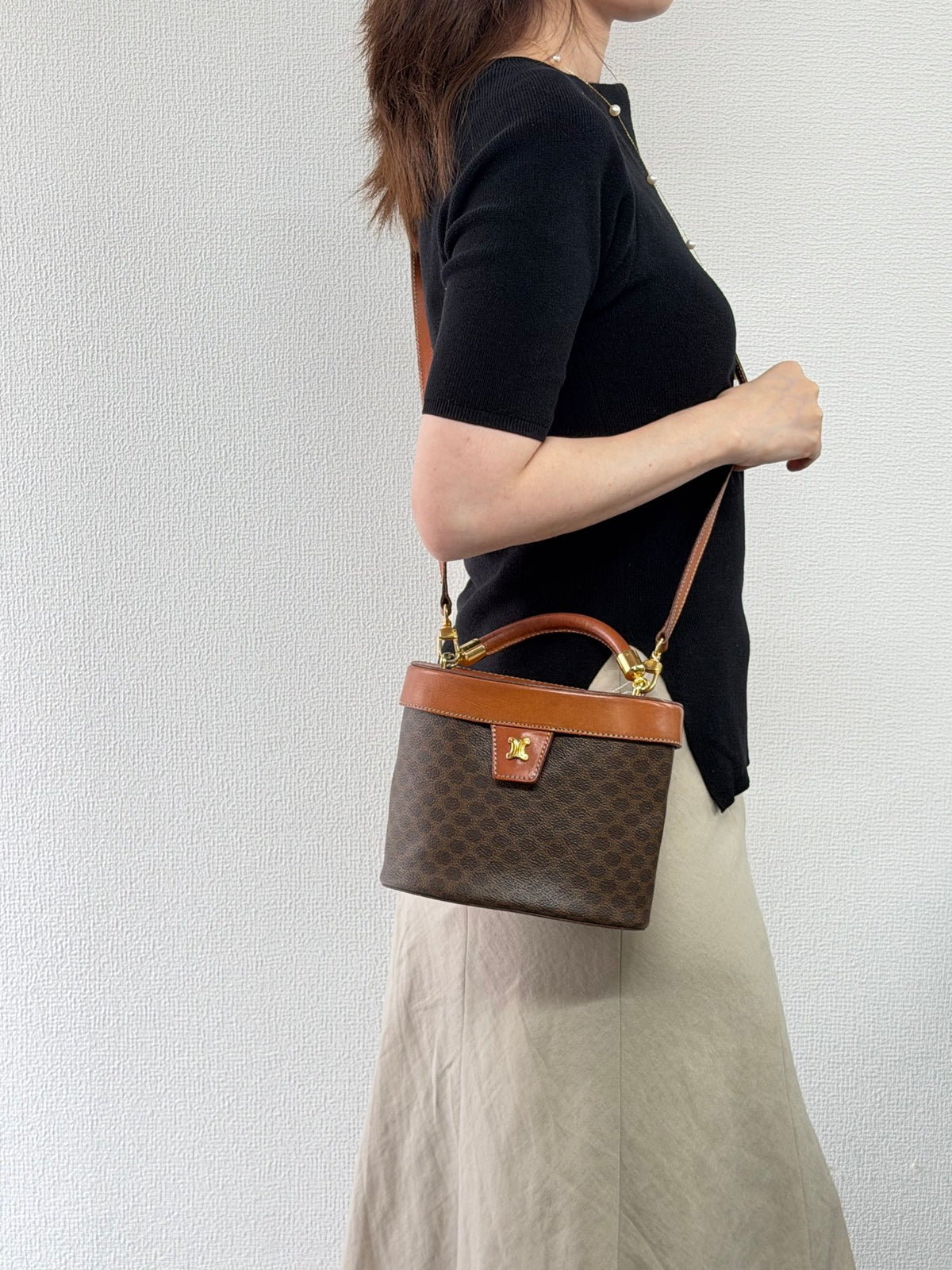 CELINE Macadam Triomphe 2Way Vanity Bag