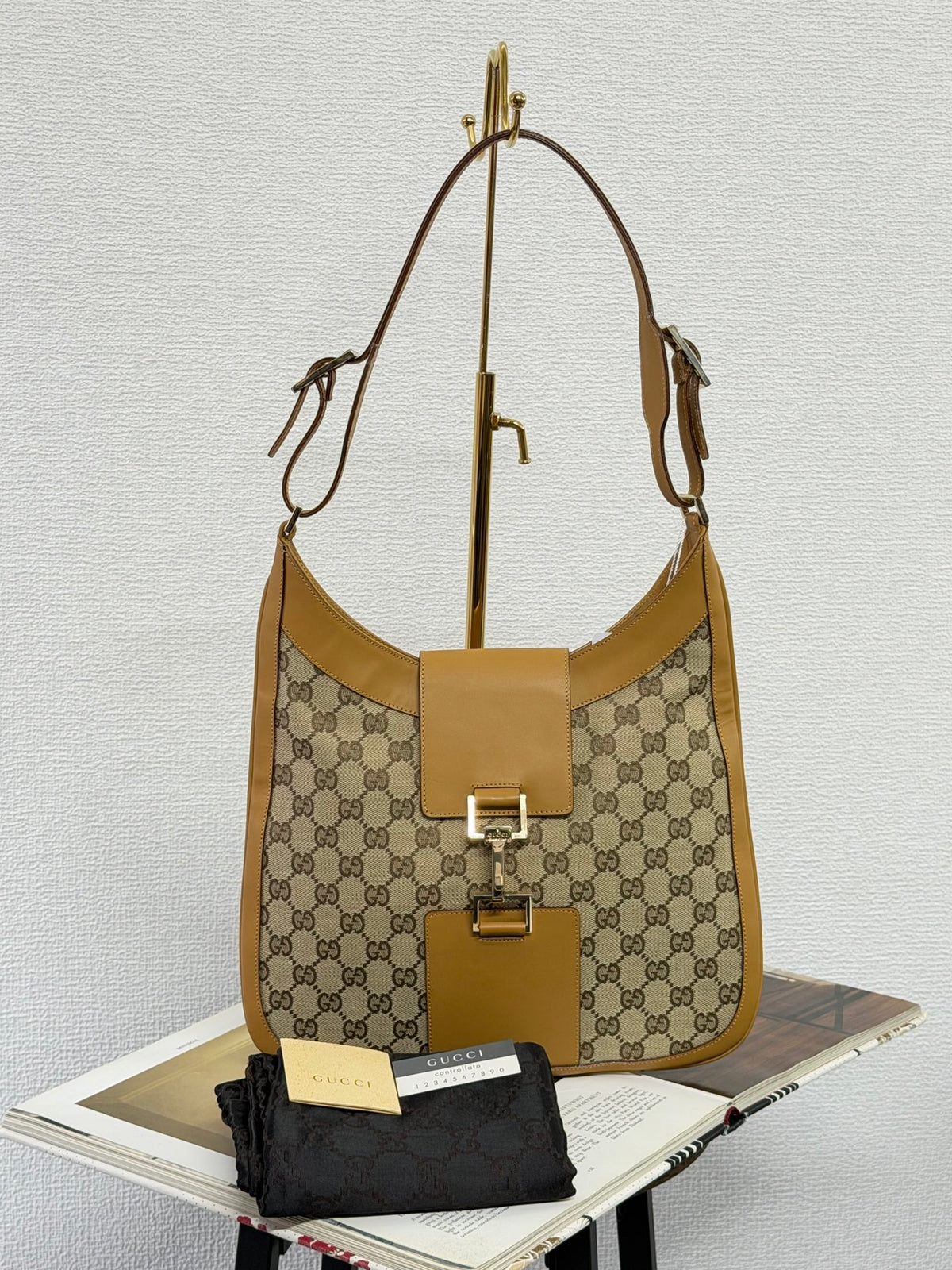 GUCCI GG Canvas Jackie Hobo Shoulder Bag