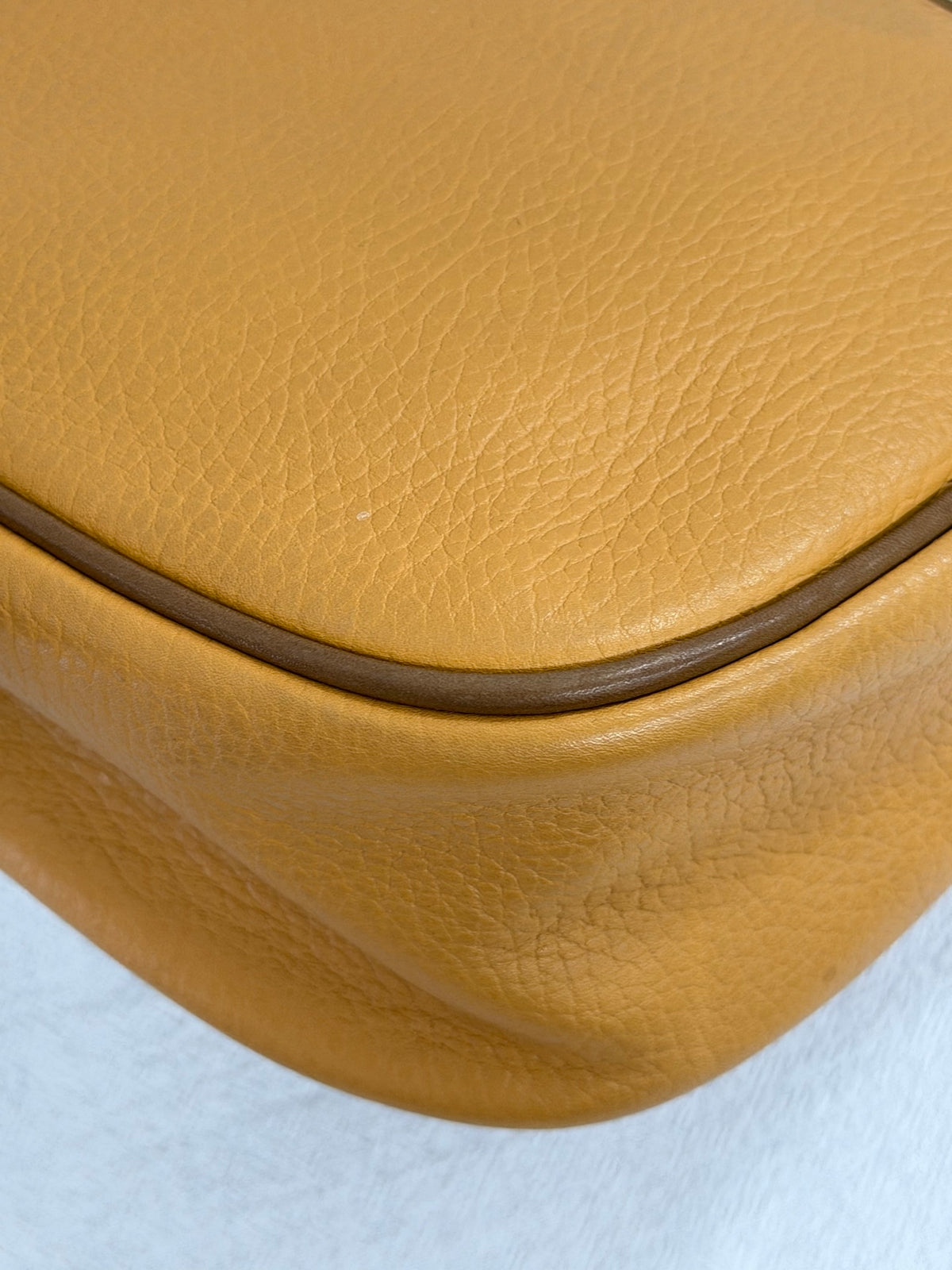 LOEWE Anagram Embossed Two-Tone Leather Shoulder Bag