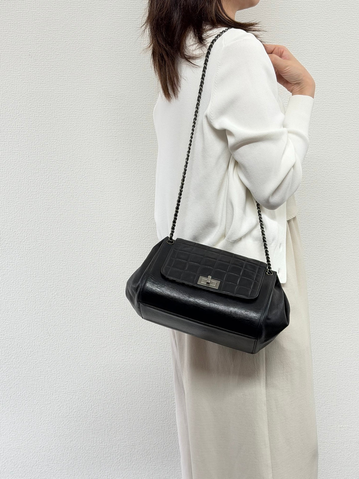 CHANEL Choco Bar Reissue 2.55 Mademoiselle Chain ShoulderBag