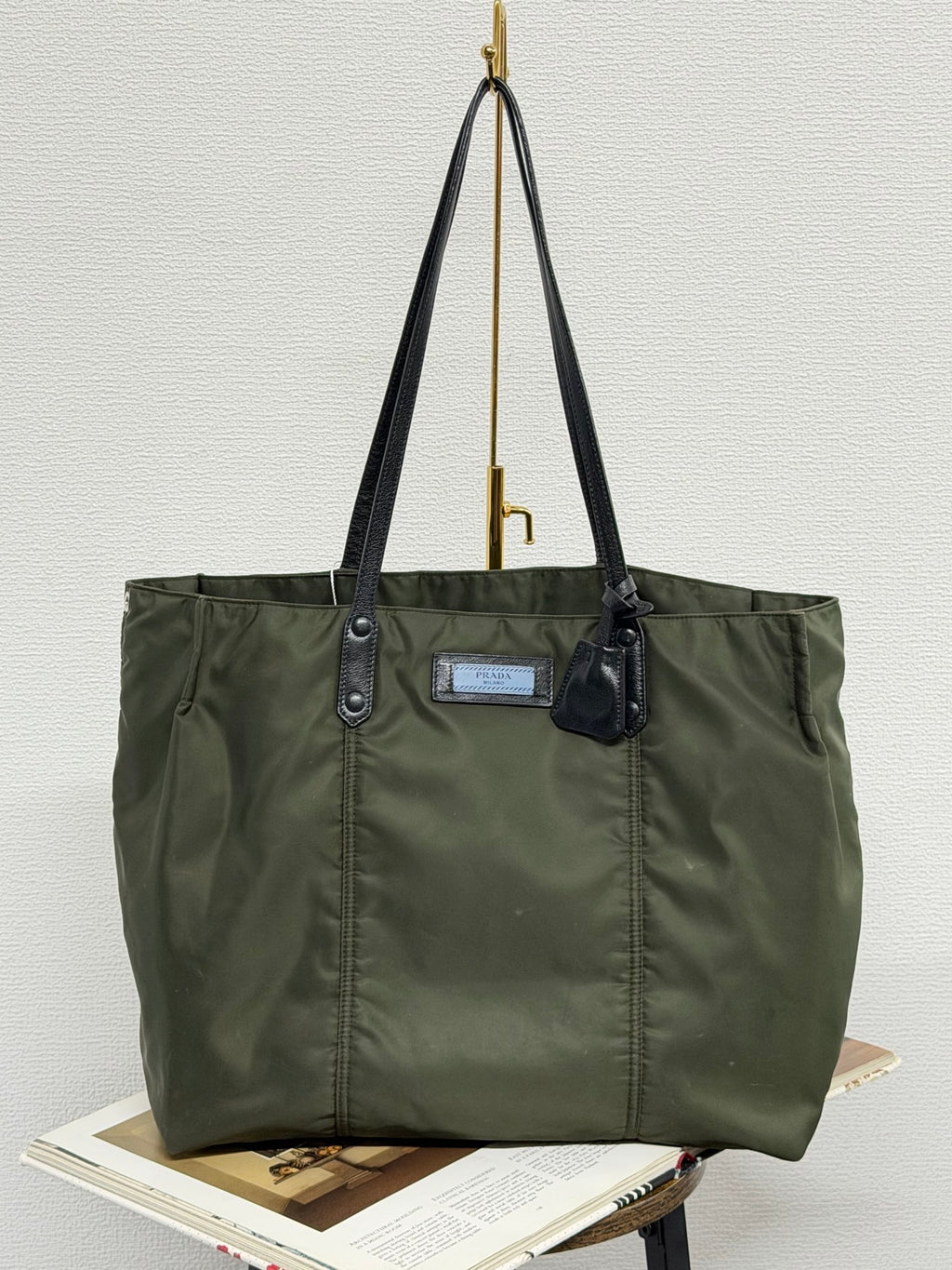PRADA Tessuto Nylon and Saffiano Leather Tote Bag
