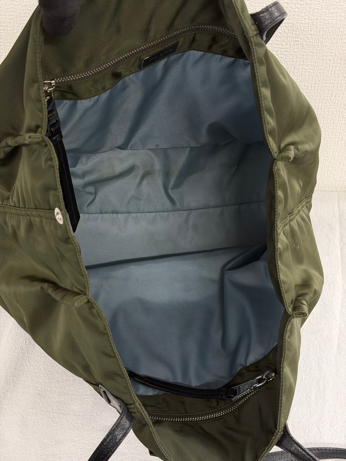 PRADA Tessuto Nylon and Saffiano Leather Tote Bag