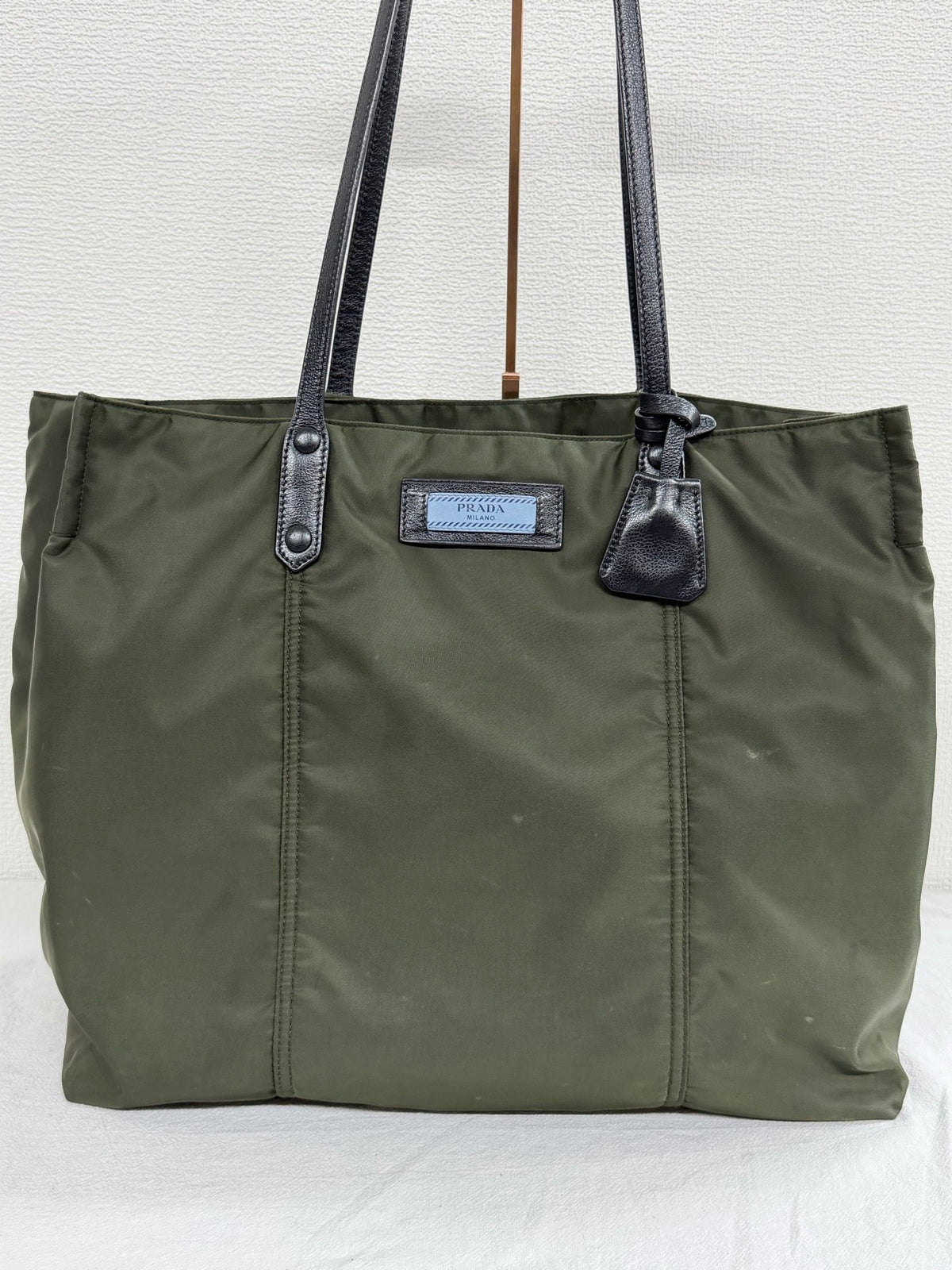 PRADA Tessuto Nylon and Saffiano Leather Tote Bag