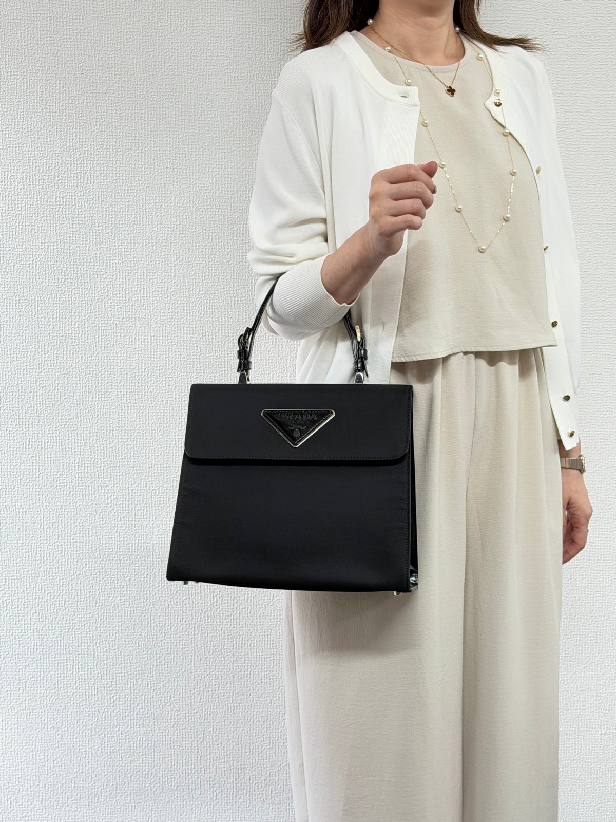 PRADA Tessuto Nylon Flap Top-Handle Handbag