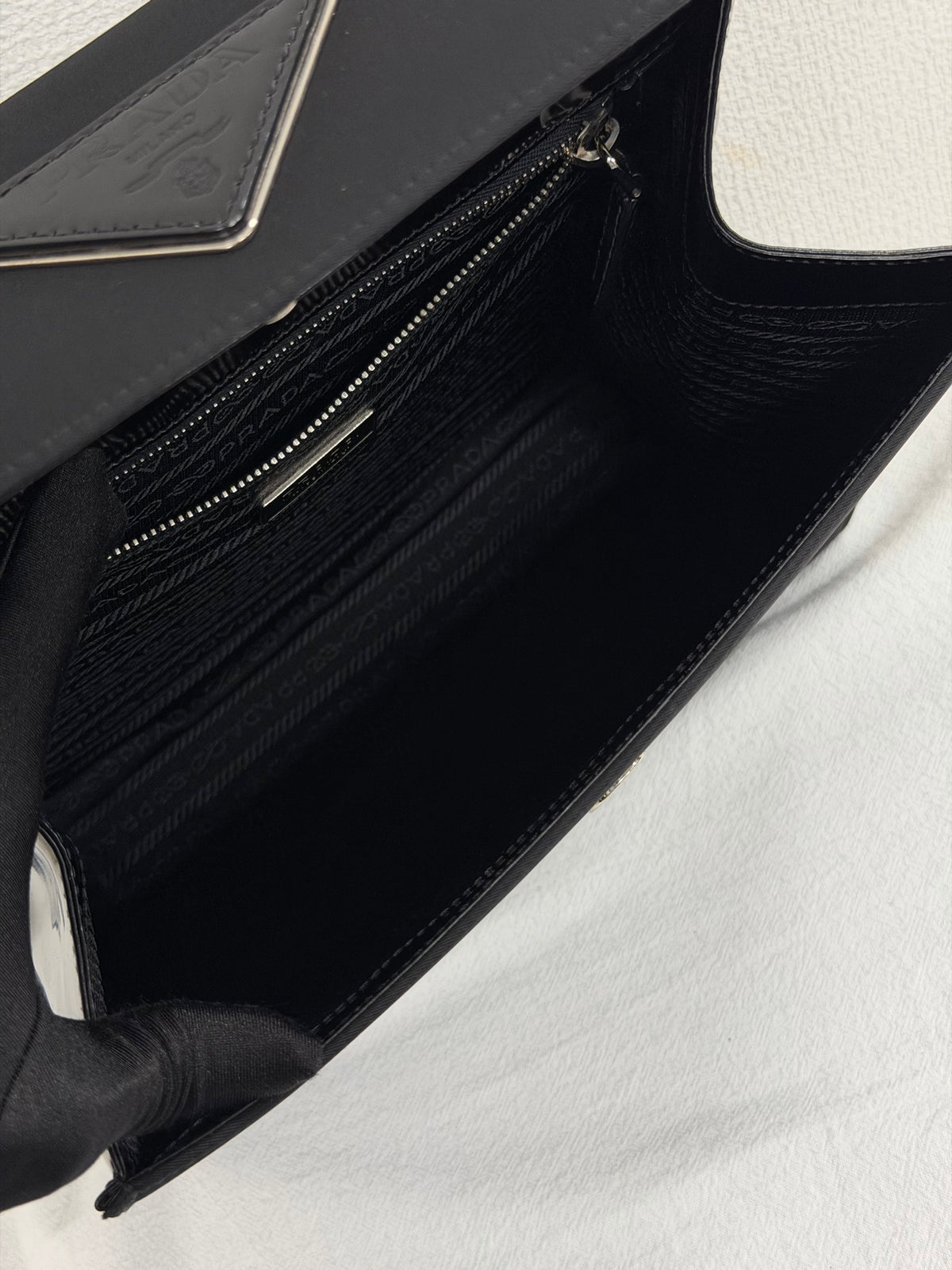 PRADA Tessuto Nylon Flap Top-Handle Handbag