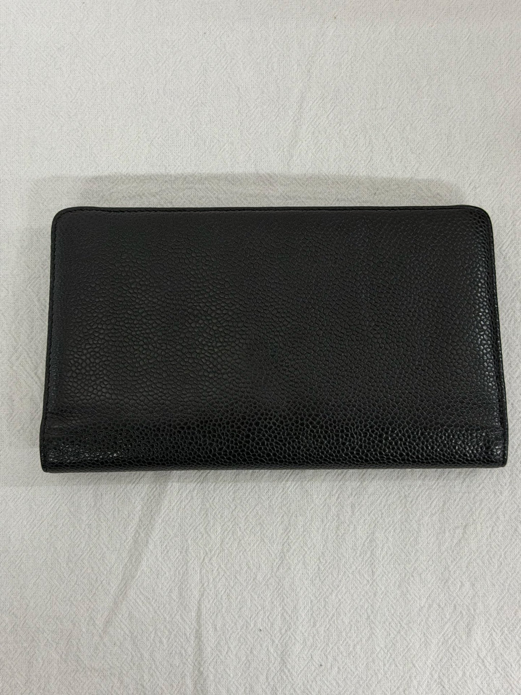 CHANEL Double C Embossed Cavier  Bifold Wallet
