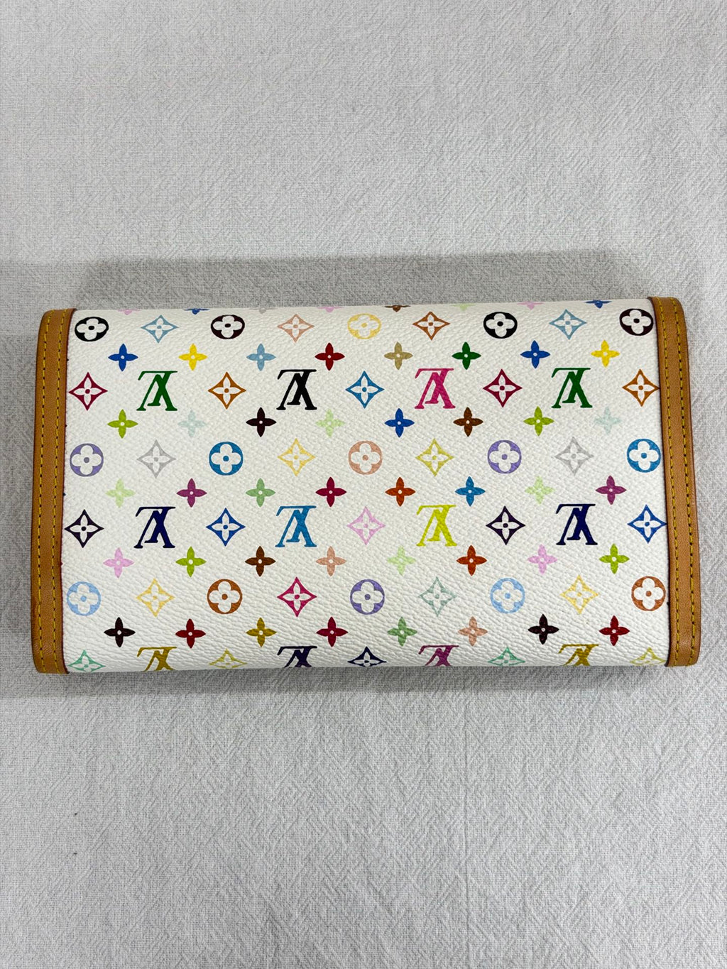LOUIS VUITTON  Monogram Multicolore Portefeuille Sarah Long Wallet White Blanc
