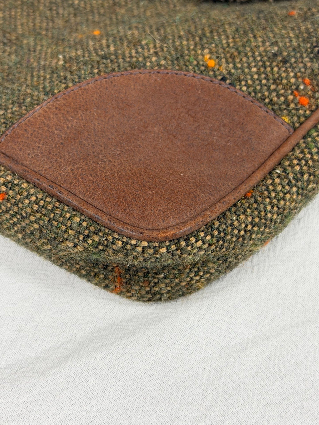 PRADA  Tweed & Leather Embellished  2Way Tote Bag