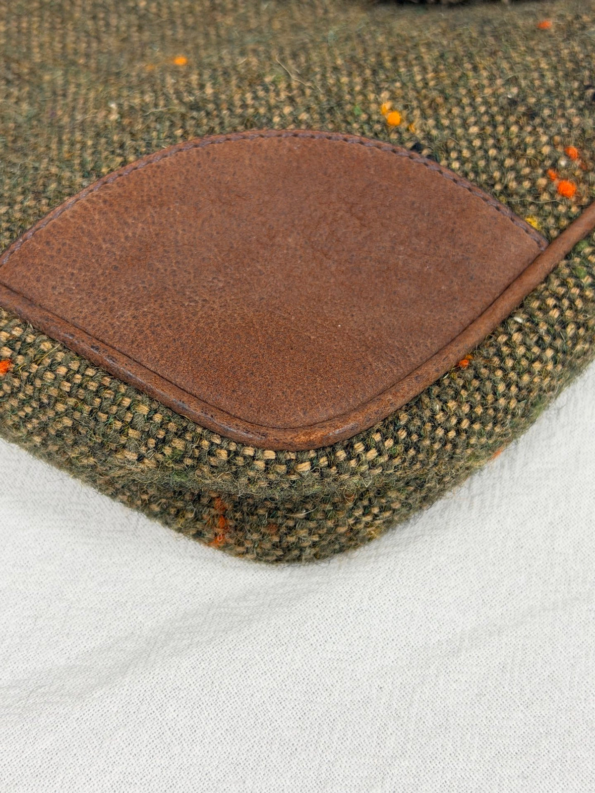 PRADA  Tweed & Leather Embellished  2Way Tote Bag