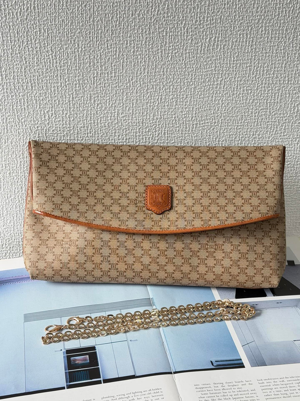 CELINE Macadam  Brown Clutch