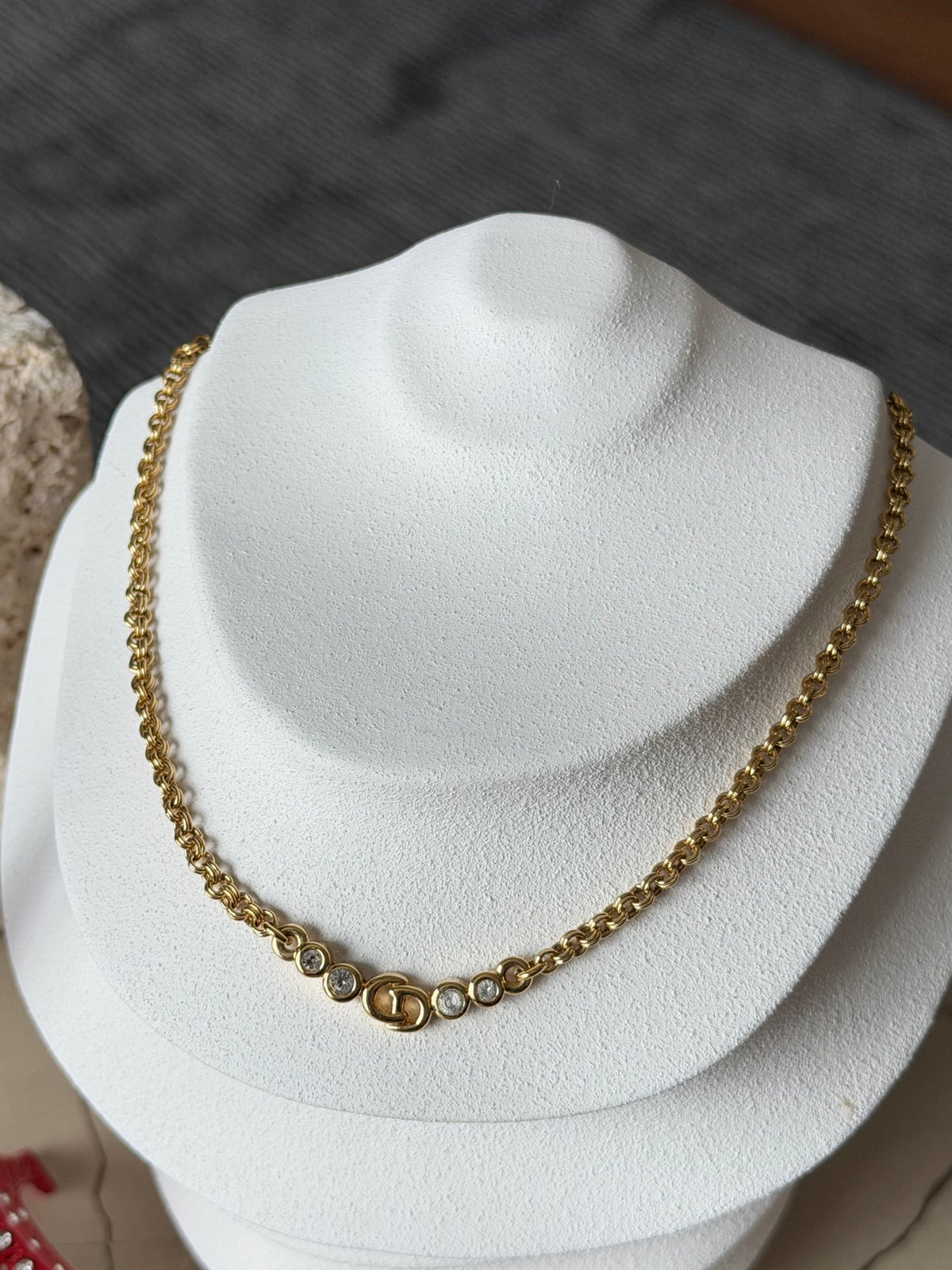 CHRISTIAN DIOR Rheinstone Necklace