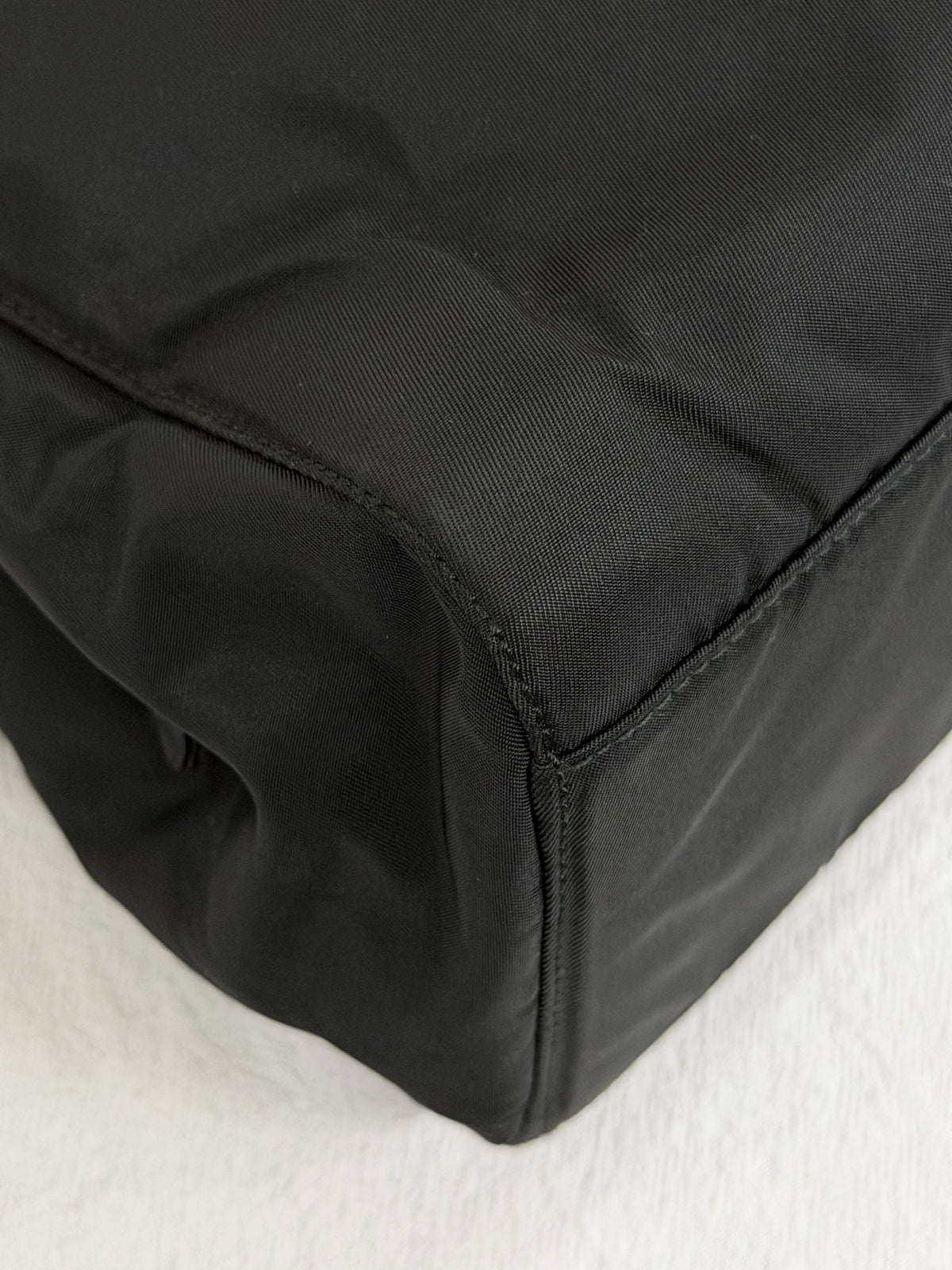 PRADA Tessuto Nylon Black Resin Handle Tote Handbag