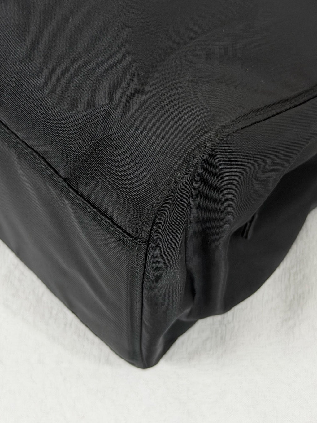 PRADA Tessuto Nylon Black Resin Handle Tote Handbag