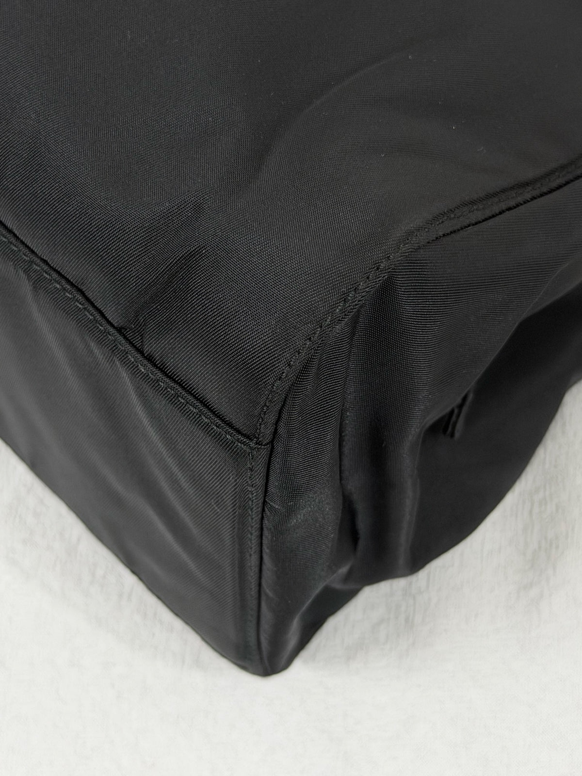 PRADA Tessuto Nylon Black Resin Handle Tote Handbag