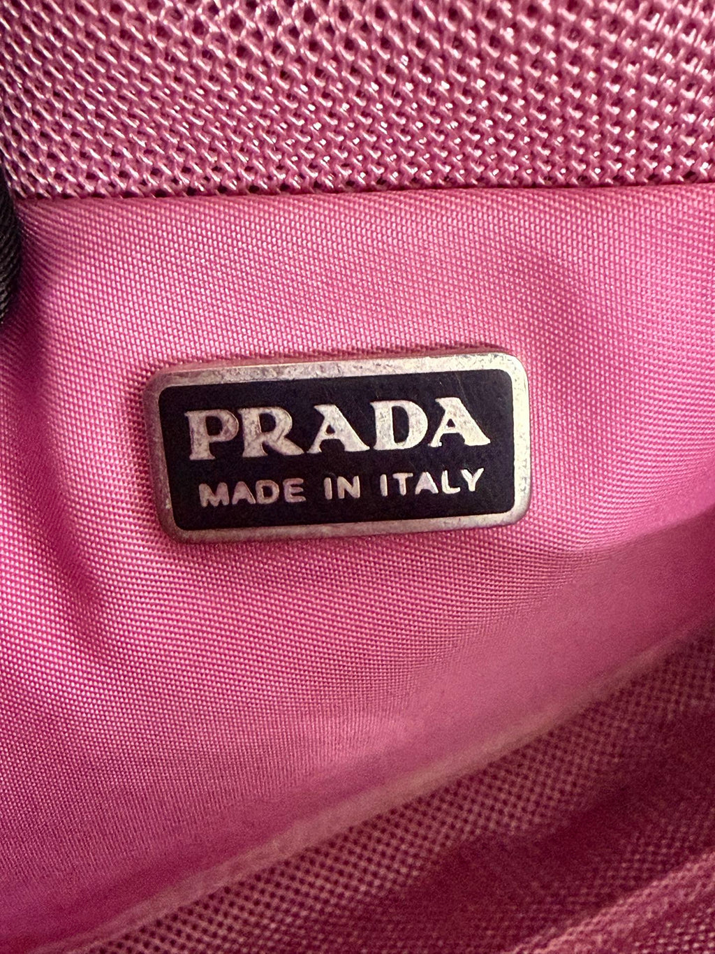 PRADA Tessuto Nylon Bicolor Shoulder Bag Pochette Black & Fuchsia Pink