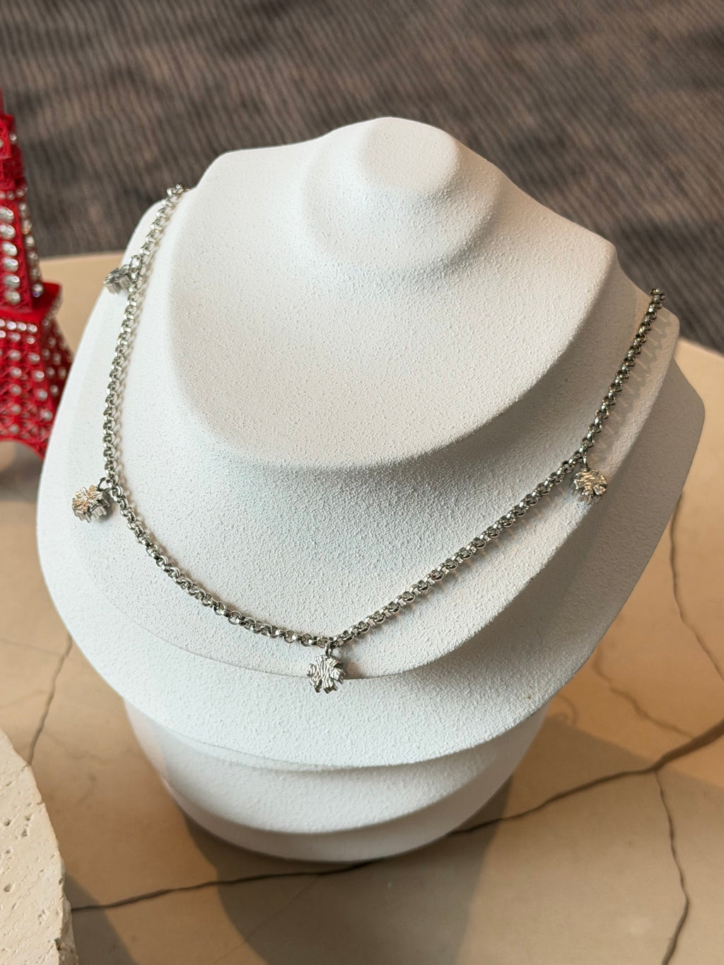 CHRISTIAN DIOR Multi-Charm Star Logo Necklace