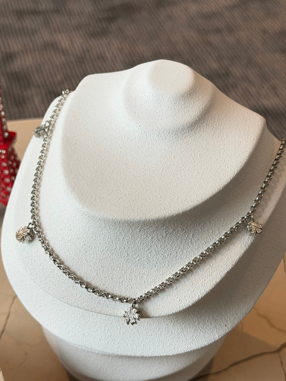 CHRISTIAN DIOR Multi-Charm Star Logo Necklace