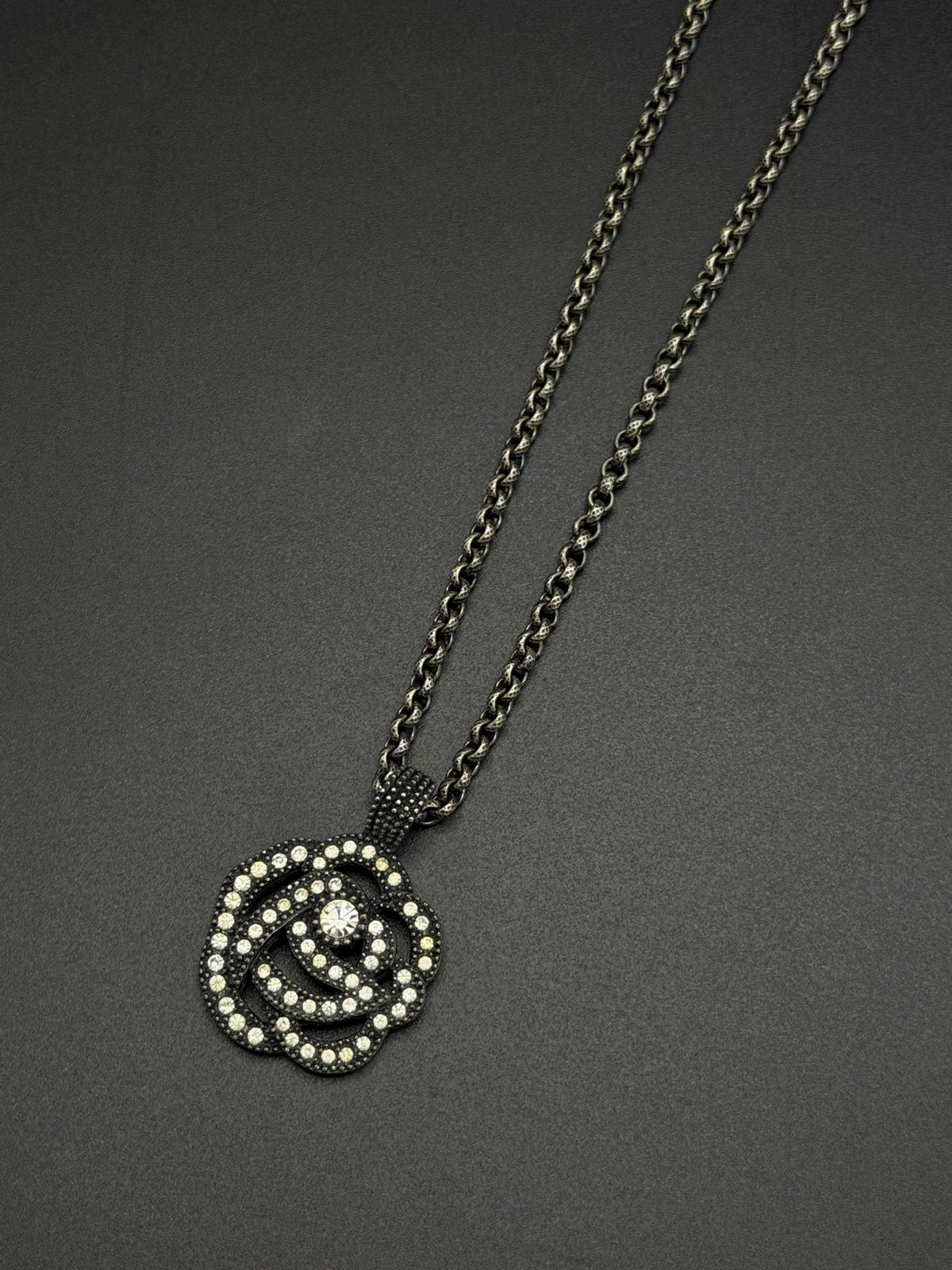 CHRISTIAN DIOR Rose Rheinstone Necklace