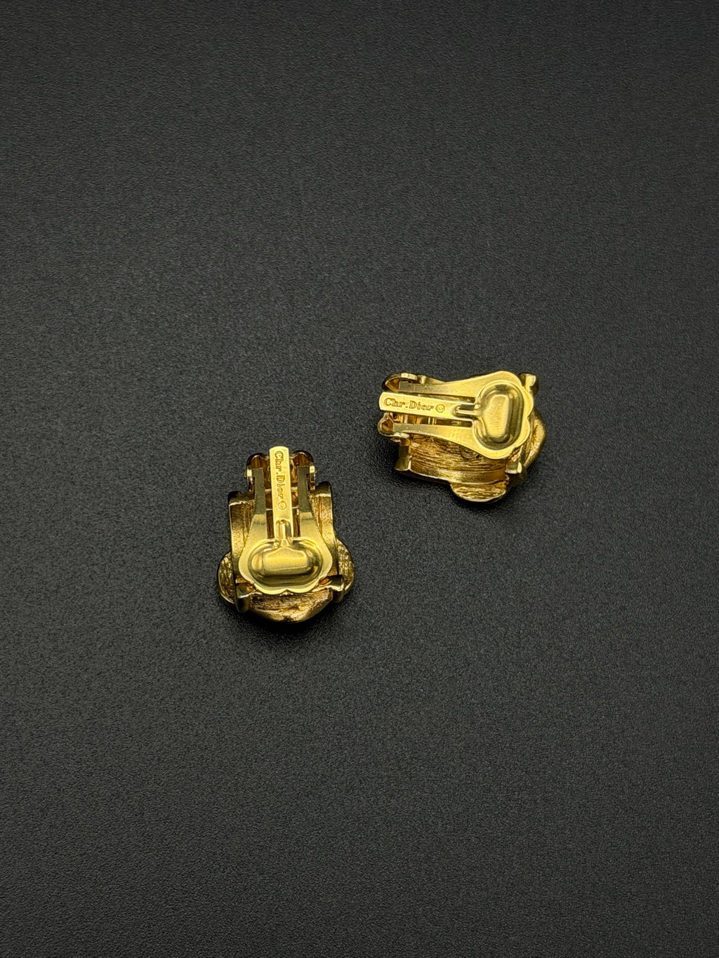 Textured Gold Belt Buckle Clip-On Earrings