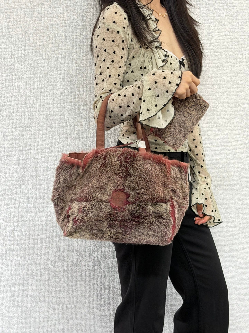 CHANEL Lapin Fur Patchwork Tote Bag