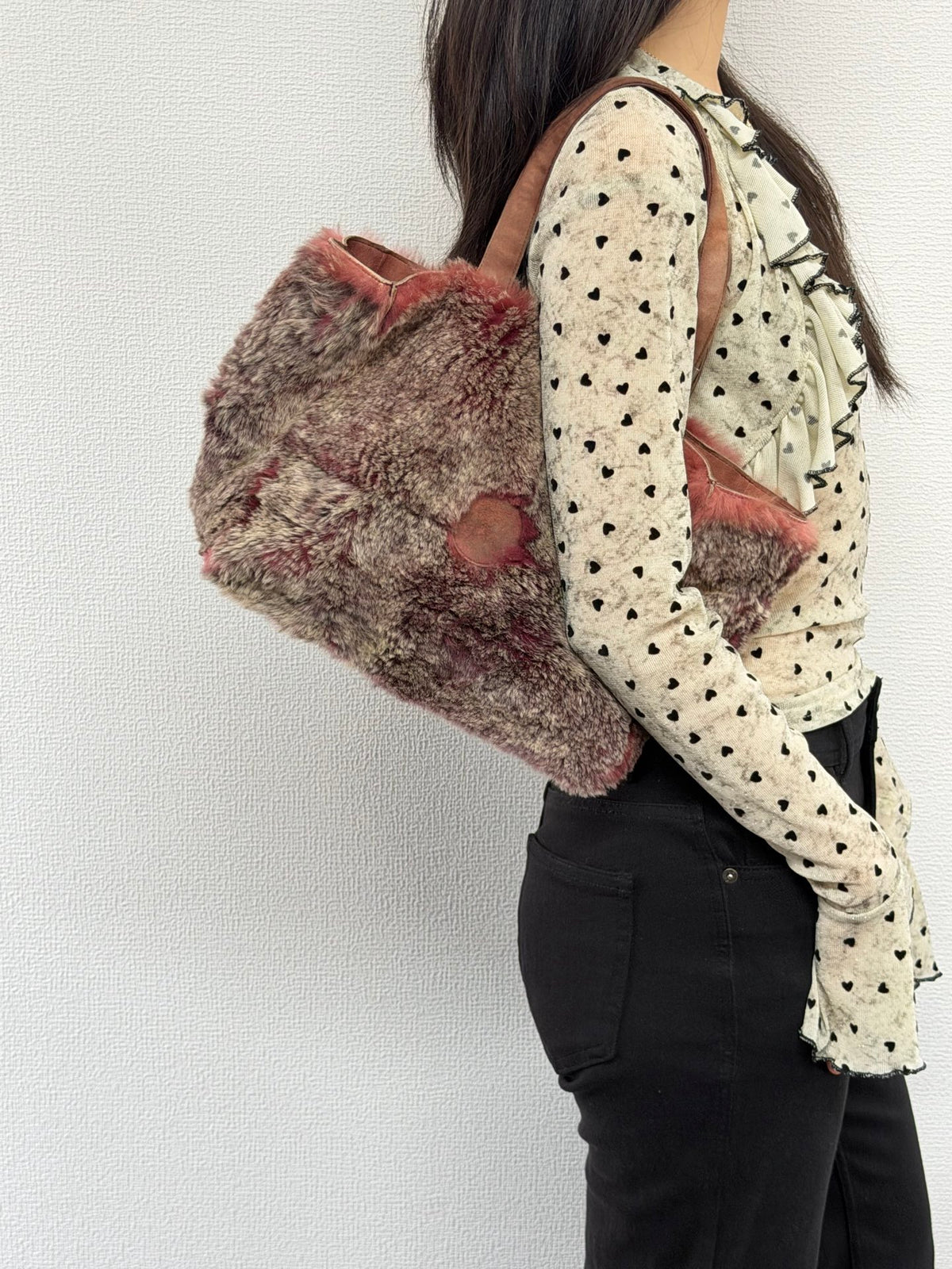 CHANEL Lapin Fur Patchwork Tote Bag