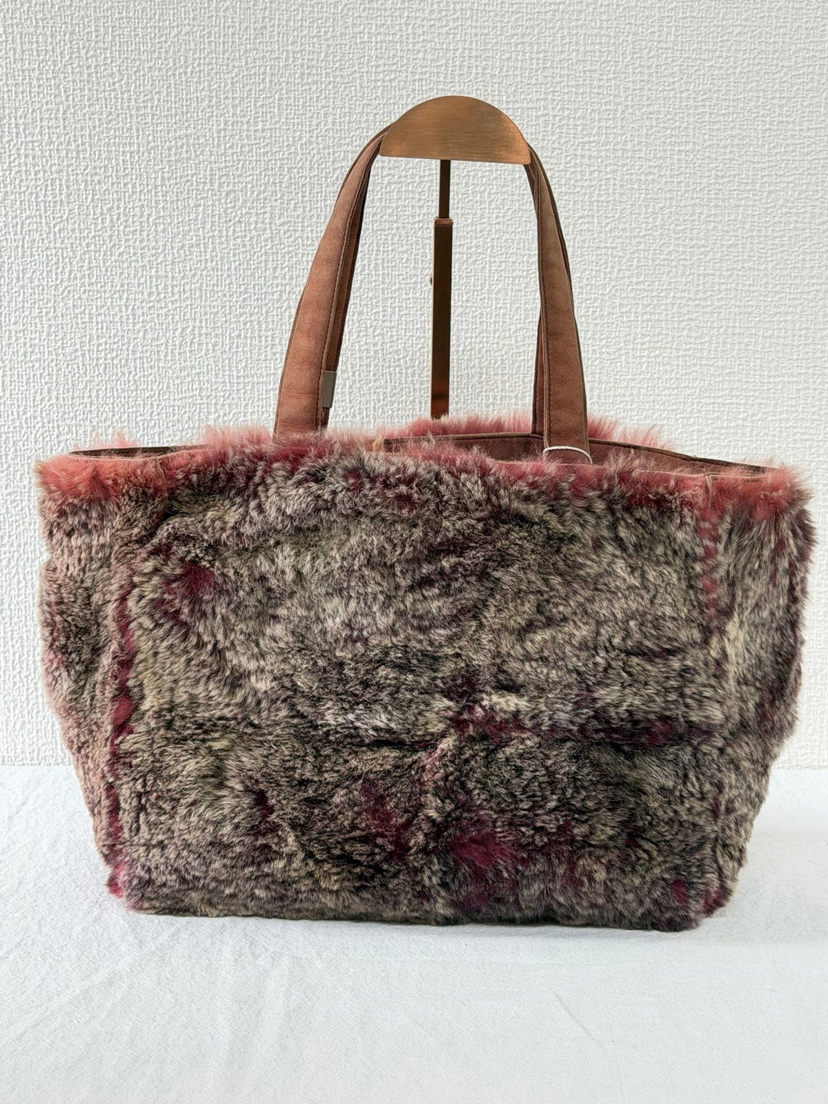 CHANEL Lapin Fur Patchwork Tote Bag