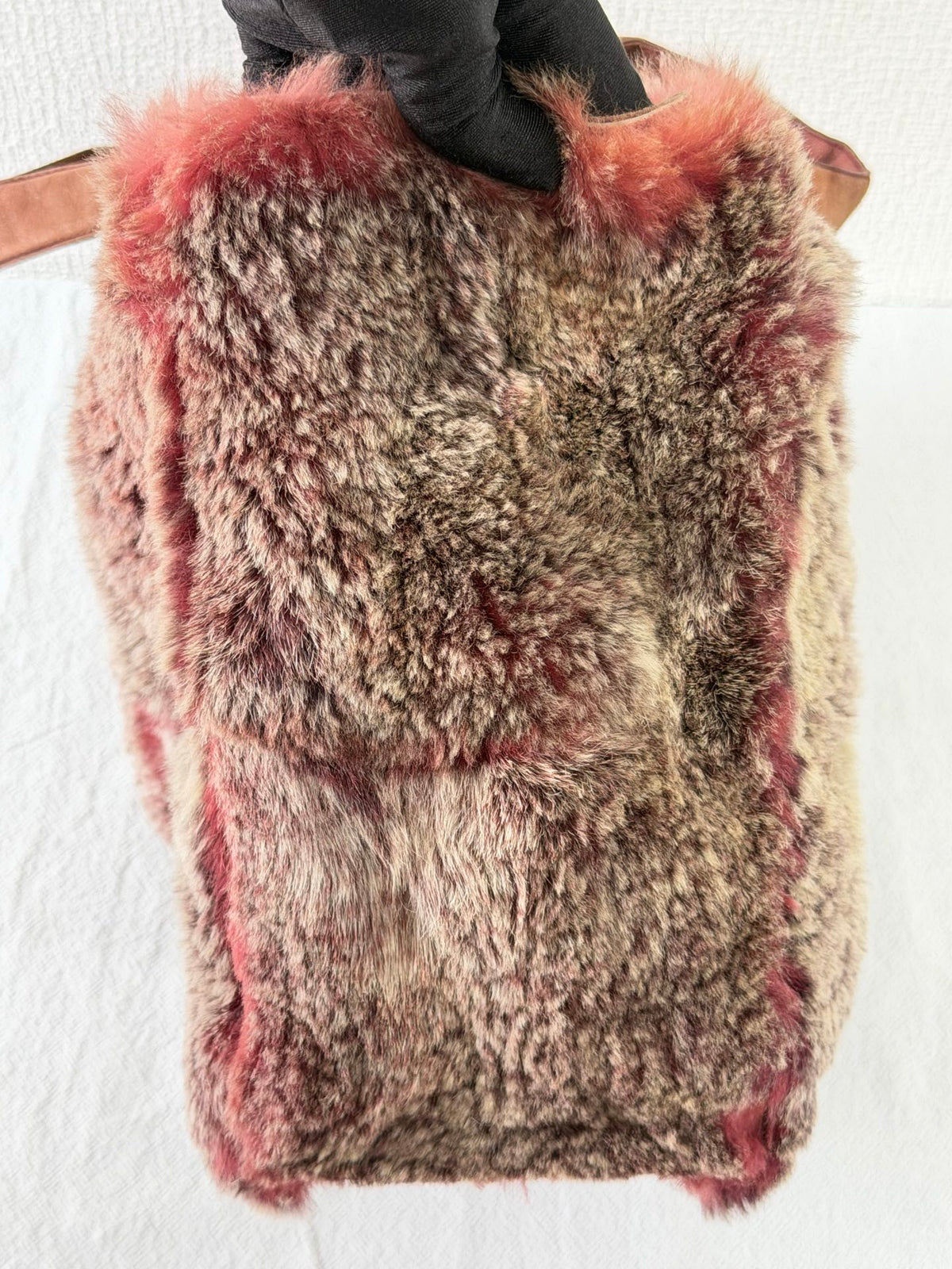 CHANEL Lapin Fur Patchwork Tote Bag