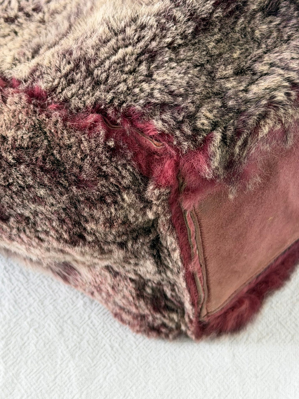 CHANEL Lapin Fur Patchwork Tote Bag