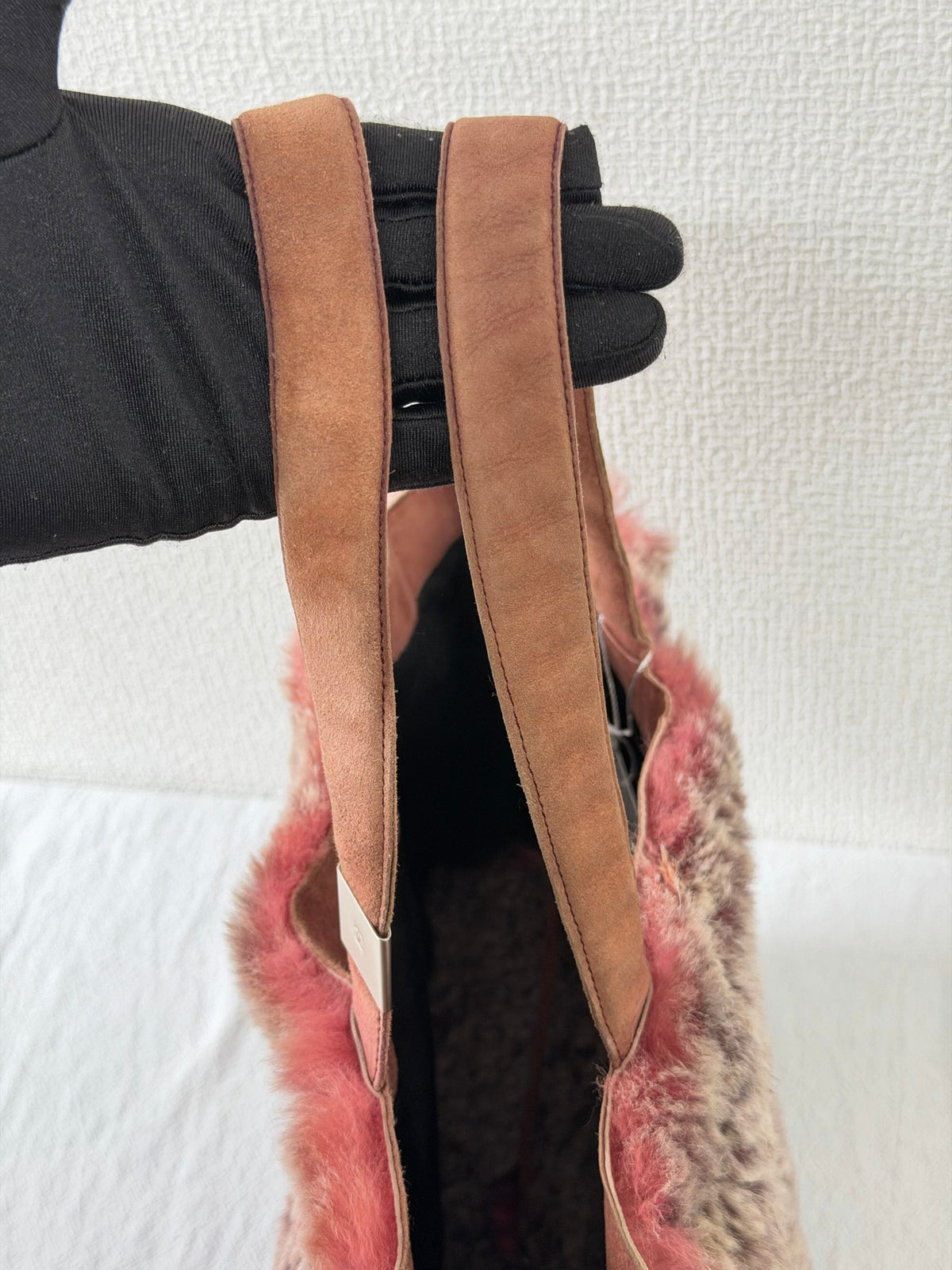 CHANEL Lapin Fur Patchwork Tote Bag