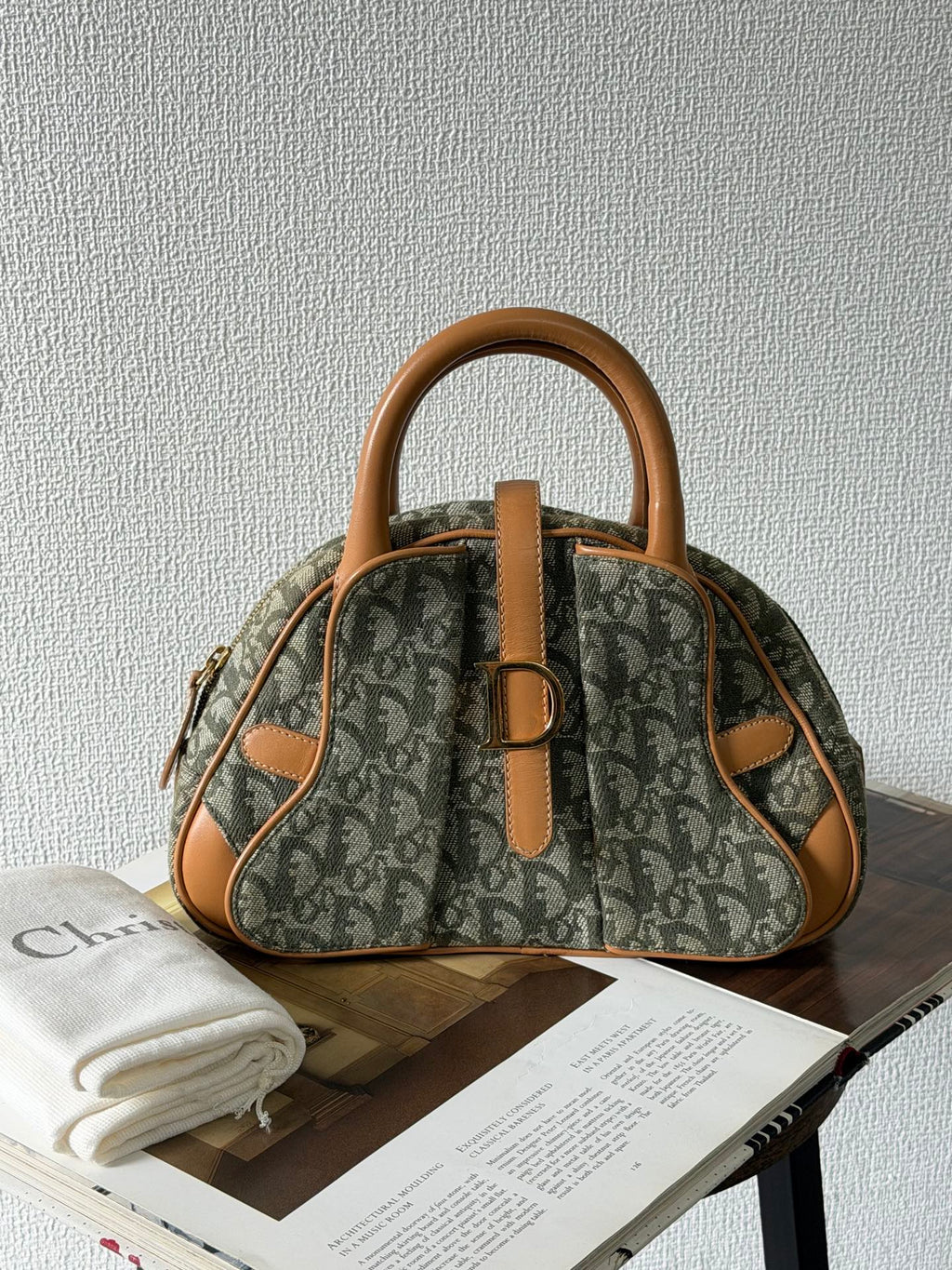 Christian Dior  Diorissimo Trotter Double Saddle Bowling Bag