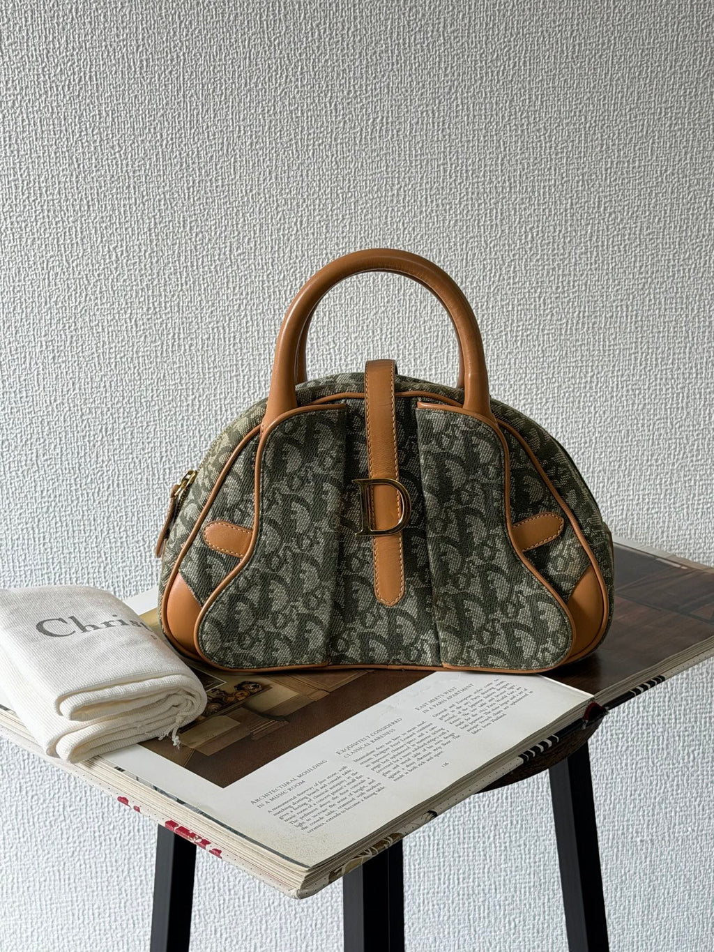 Christian Dior  Diorissimo Trotter Double Saddle Bowling Bag