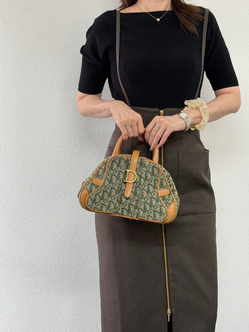 Christian Dior  Diorissimo Trotter Double Saddle Bowling Bag