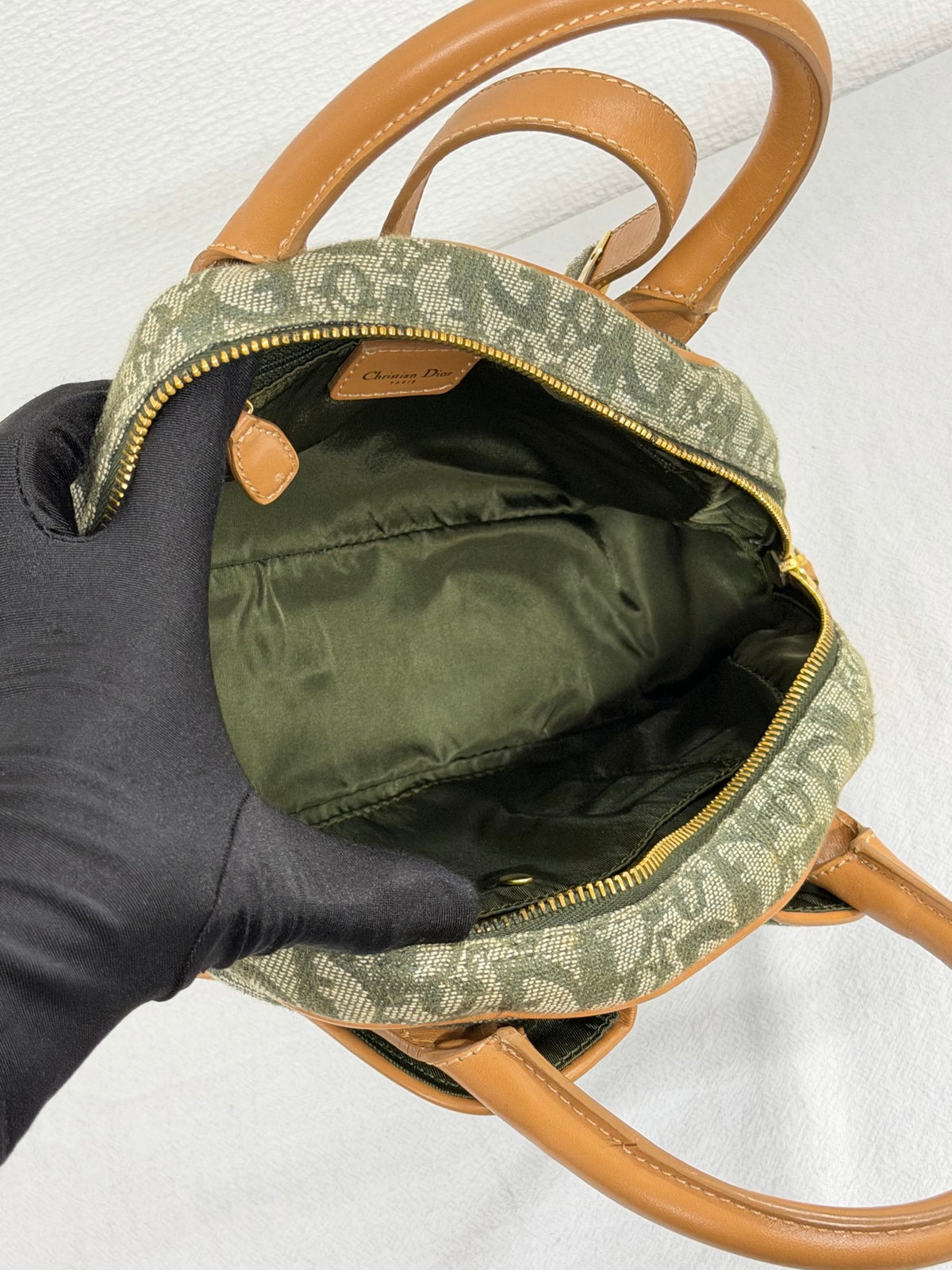 Christian Dior  Diorissimo Trotter Double Saddle Bowling Bag