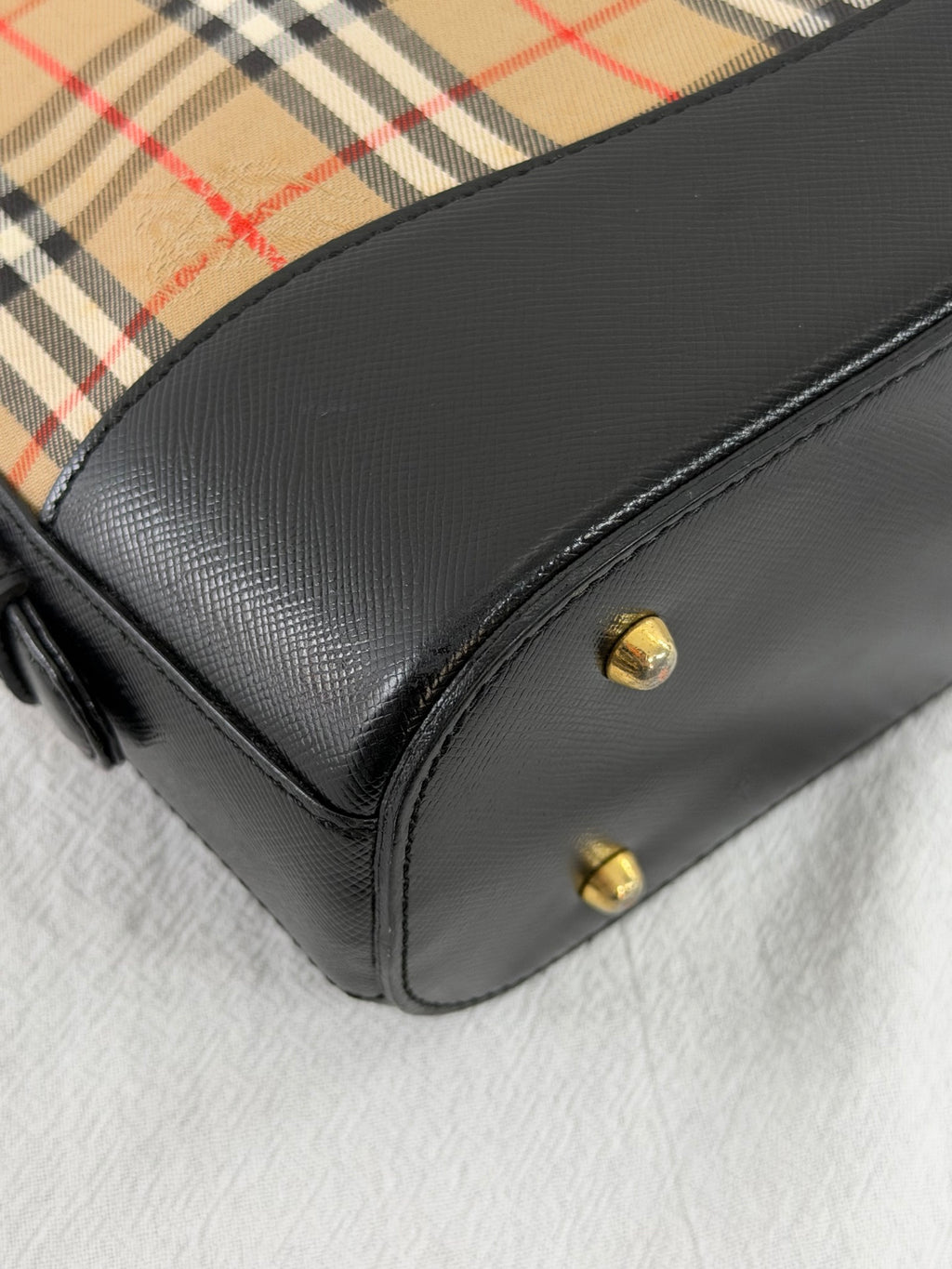 BURBERRY Haymarket Check One-Shoulder Hobo Bag