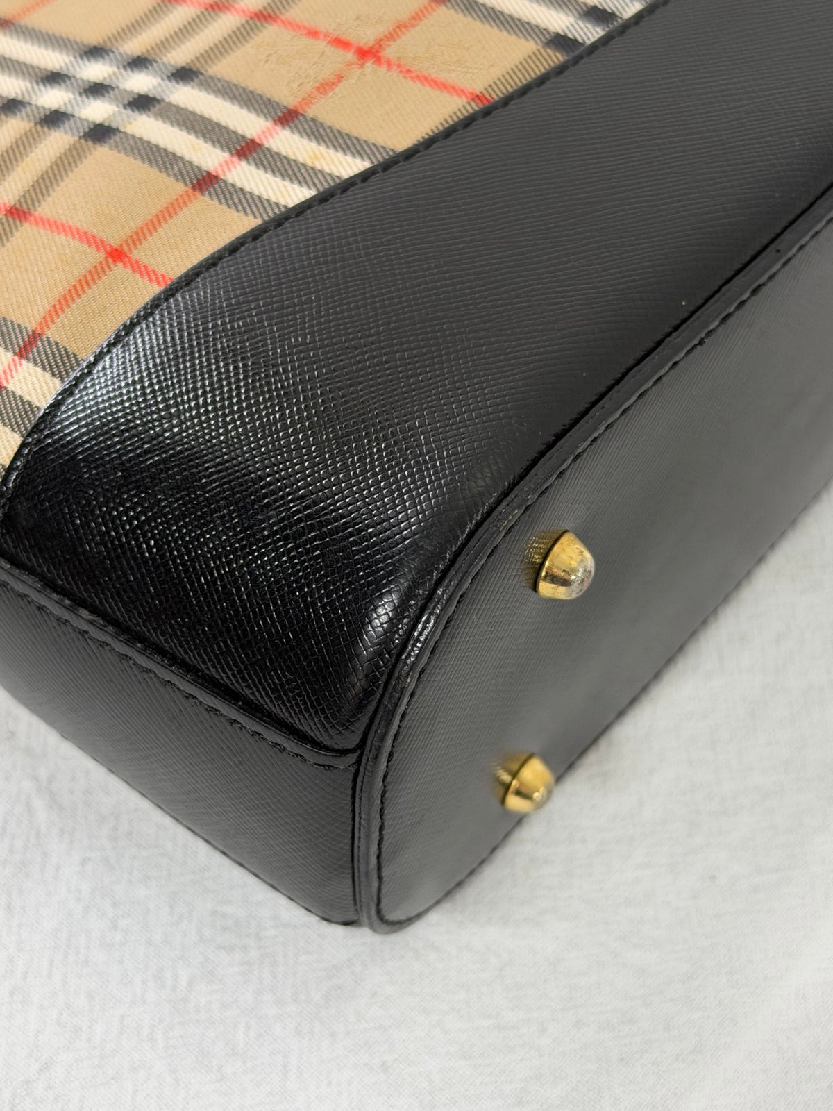 BURBERRY Haymarket Check One-Shoulder Hobo Bag