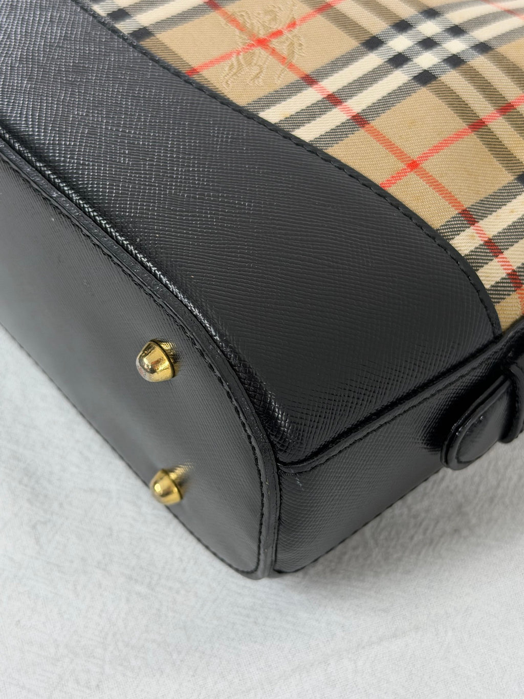 BURBERRY Haymarket Check One-Shoulder Hobo Bag