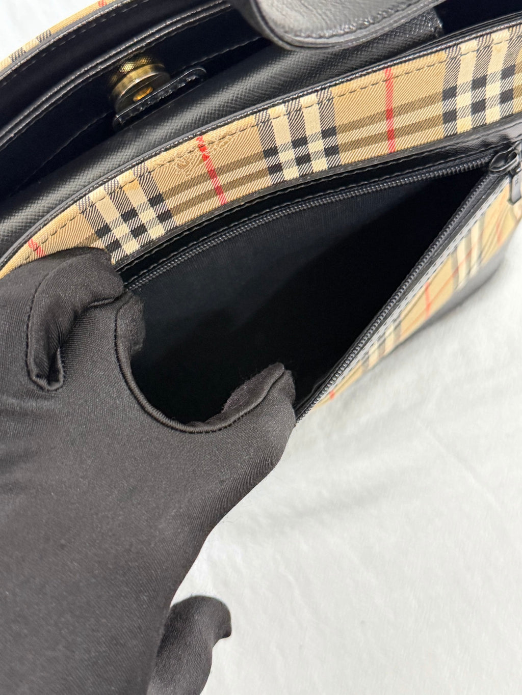BURBERRY Haymarket Check One-Shoulder Hobo Bag