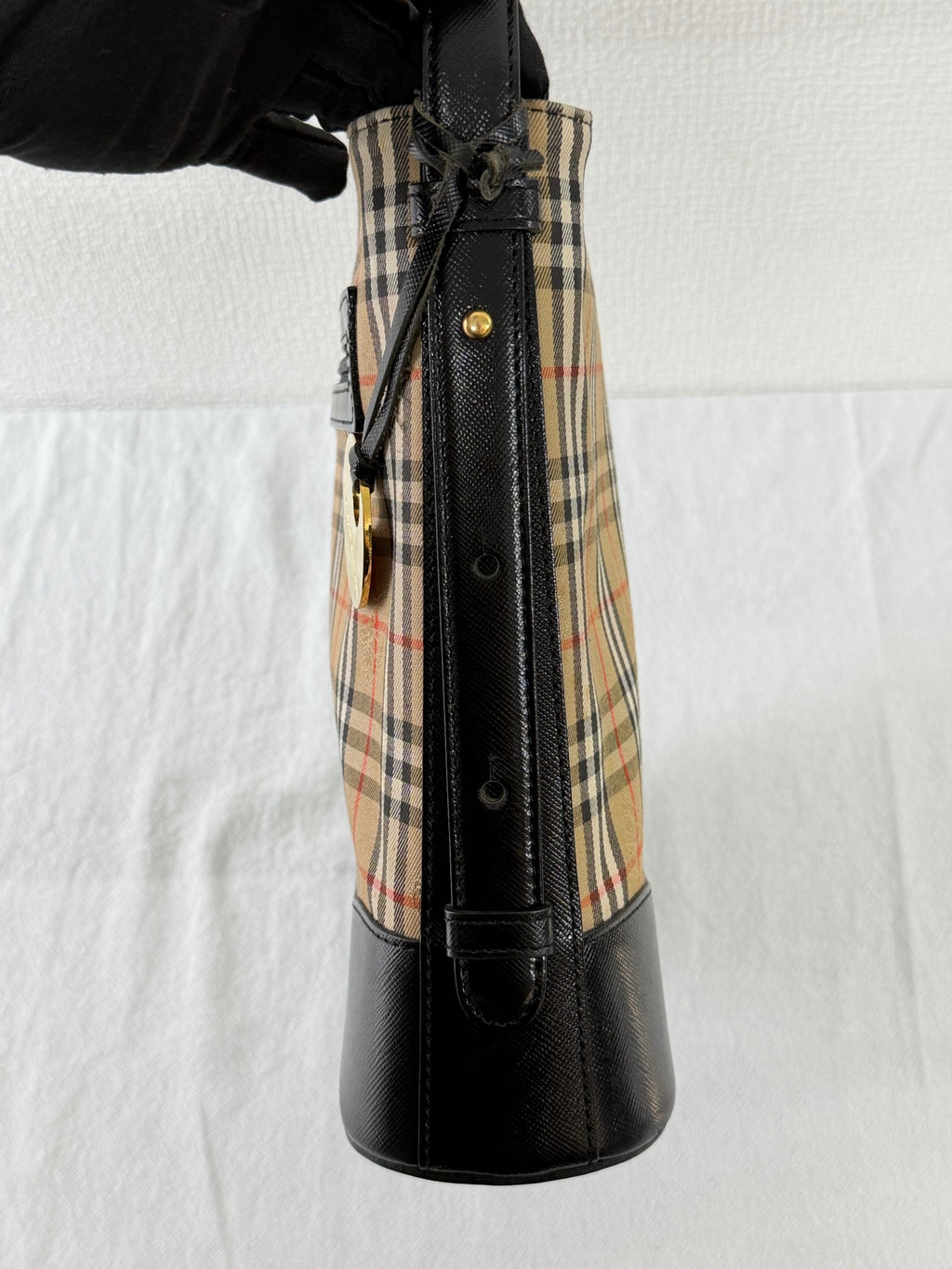 BURBERRY Haymarket Check One-Shoulder Hobo Bag