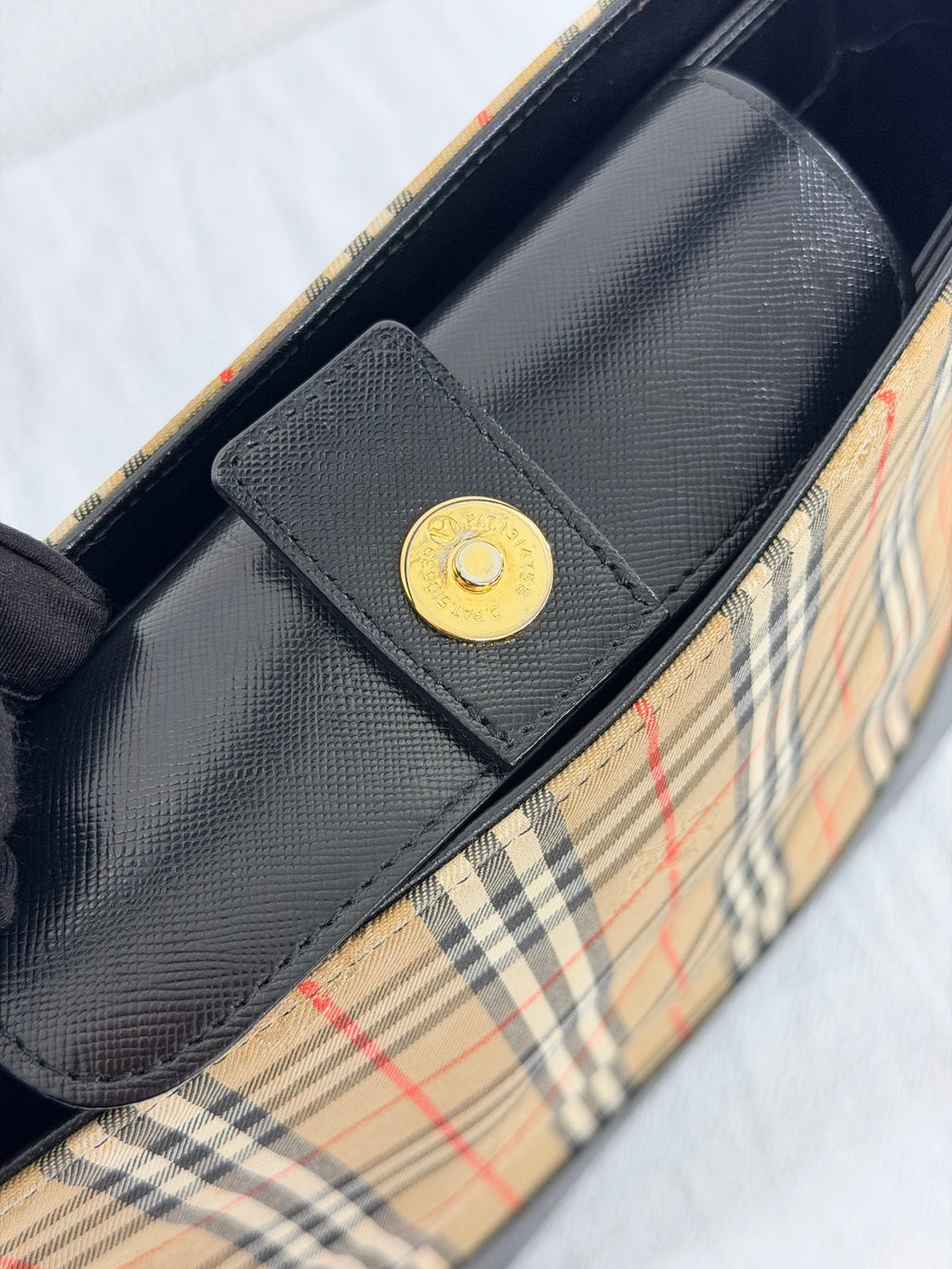 BURBERRY Haymarket Check One-Shoulder Hobo Bag