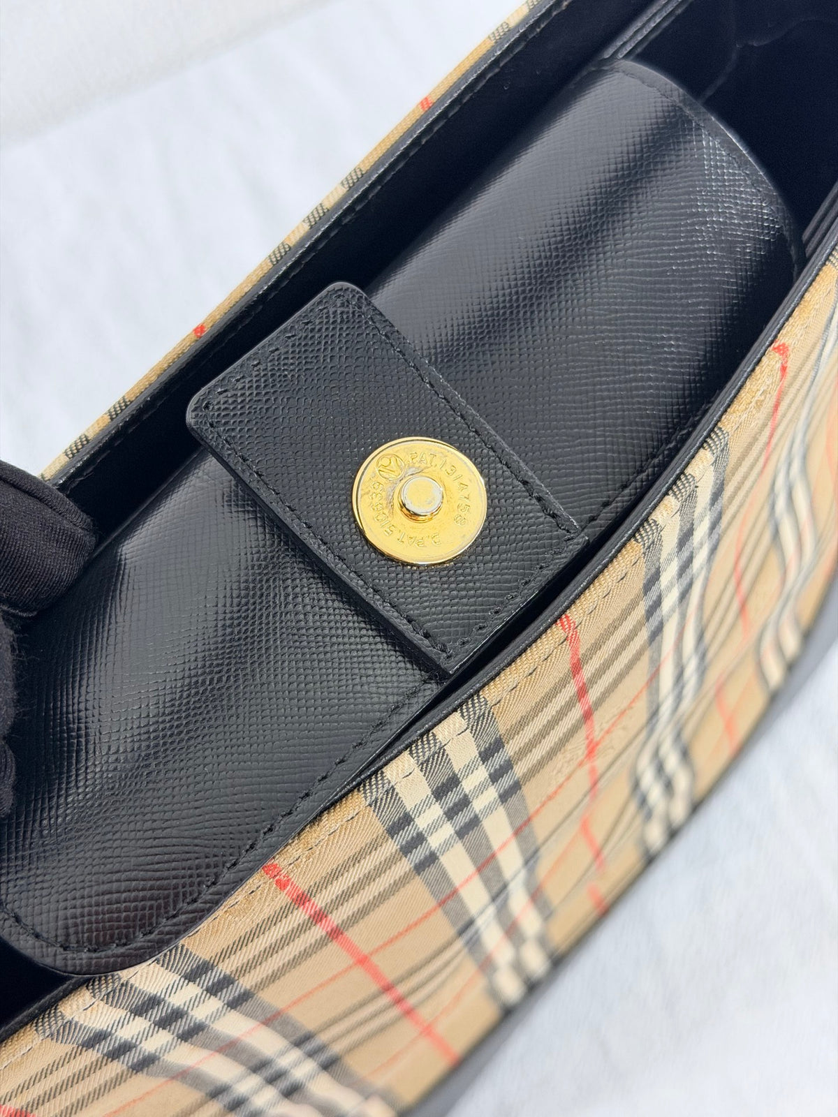 BURBERRY Haymarket Check One-Shoulder Hobo Bag