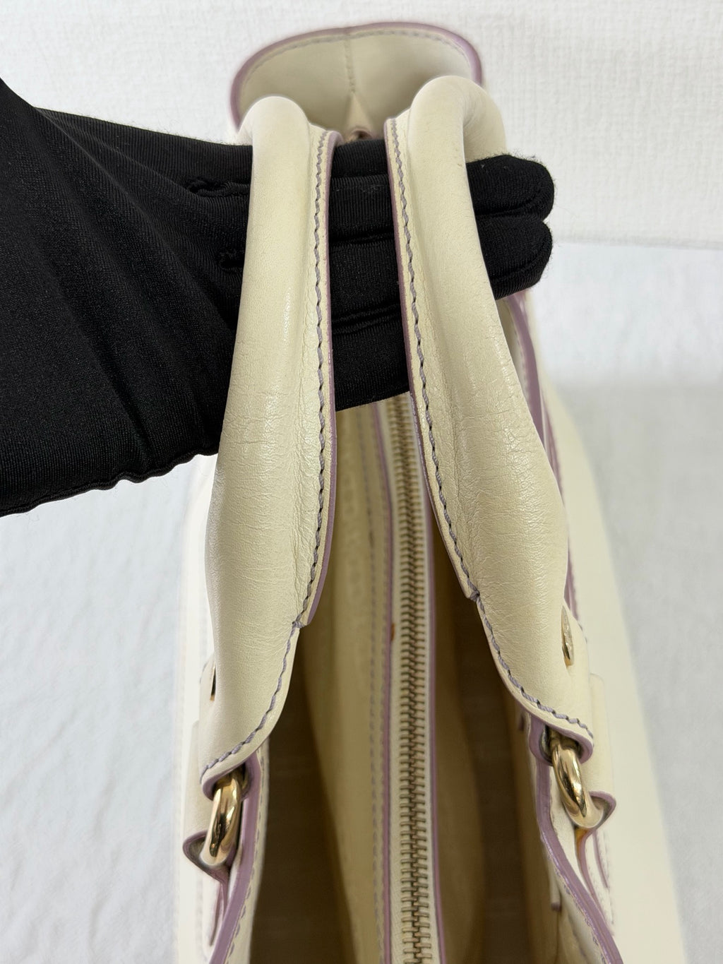 CELINE White Leather Boogie Handbag