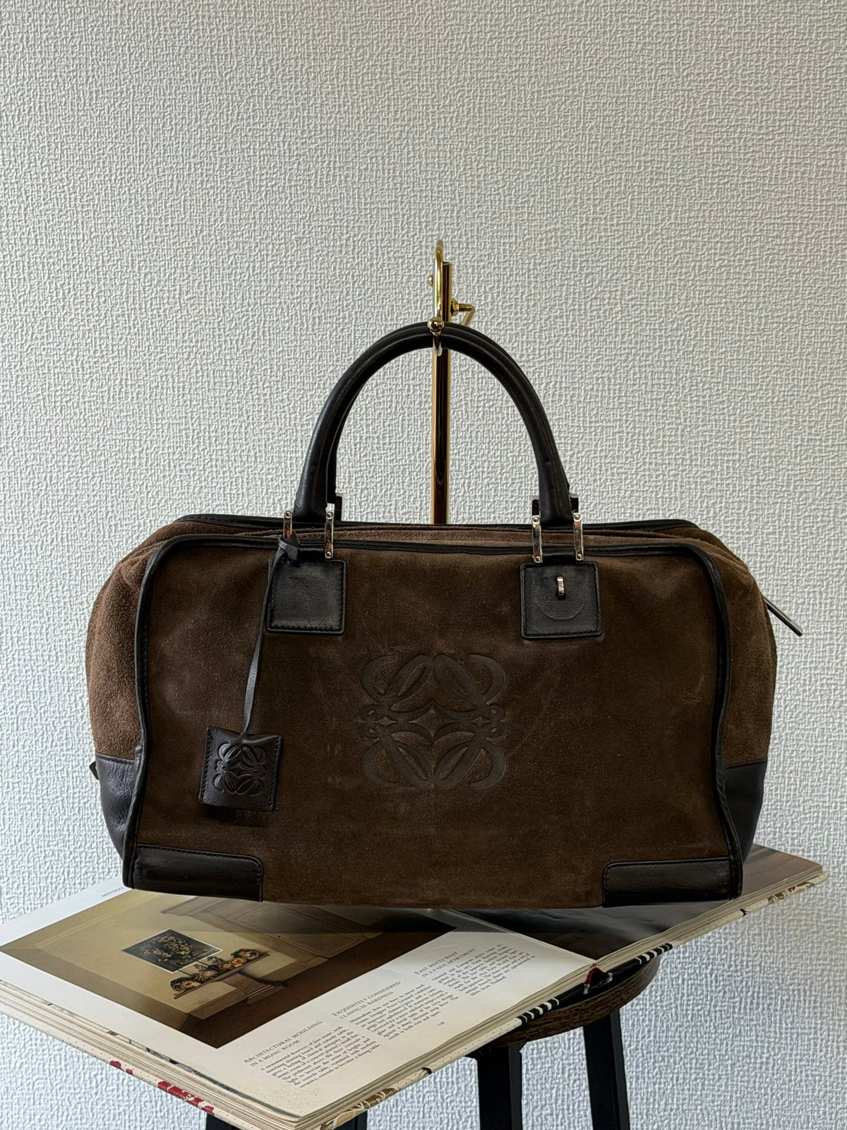 LOEWE Suede Amazona Handbag