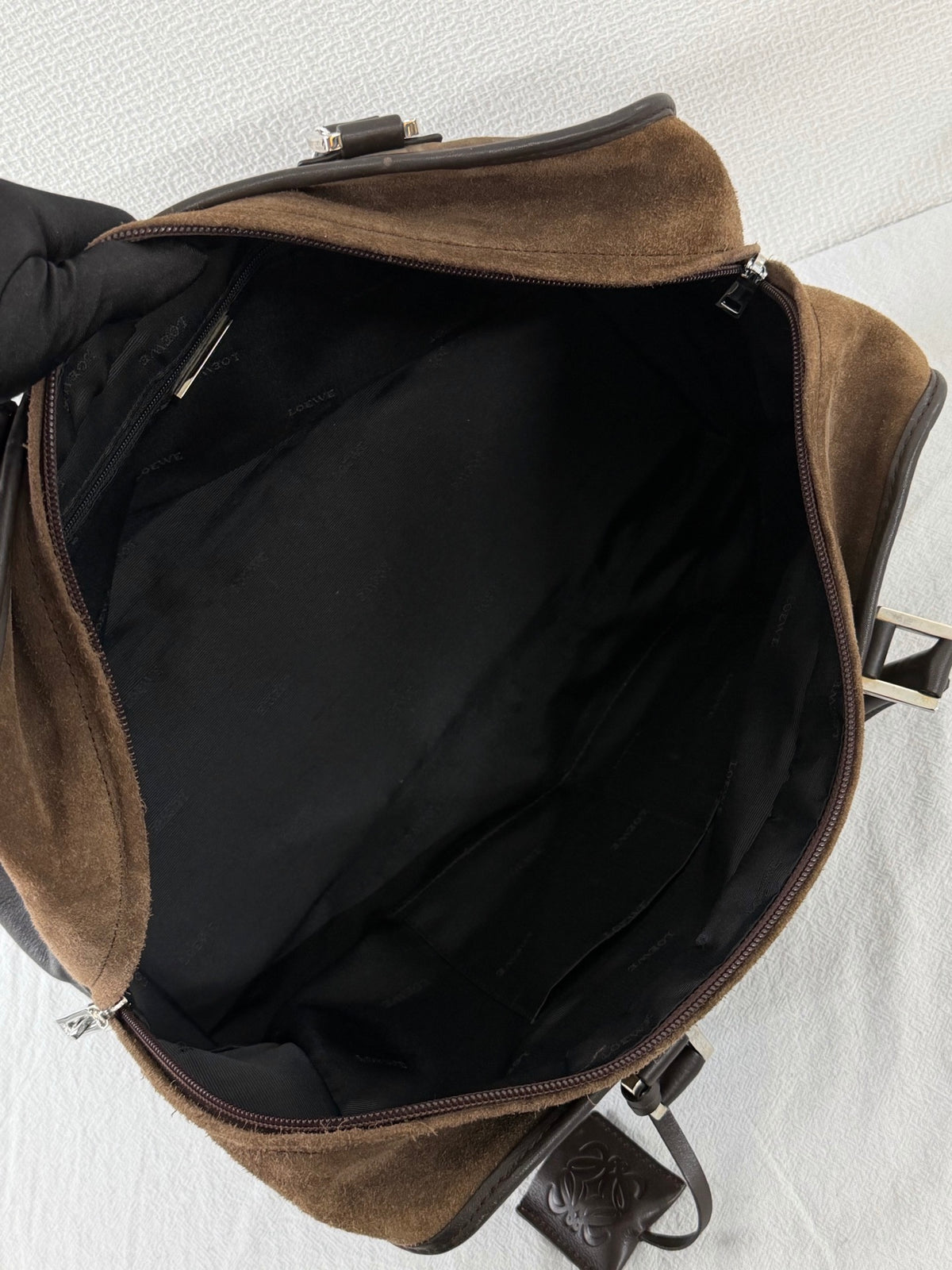 LOEWE Suede Amazona Handbag