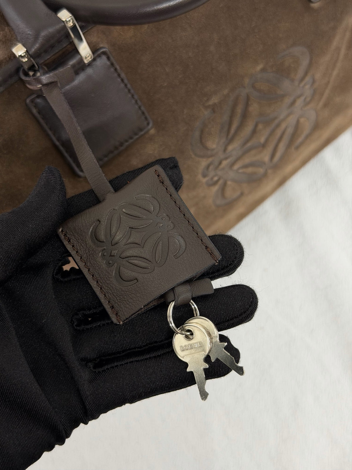 LOEWE Suede Amazona Handbag