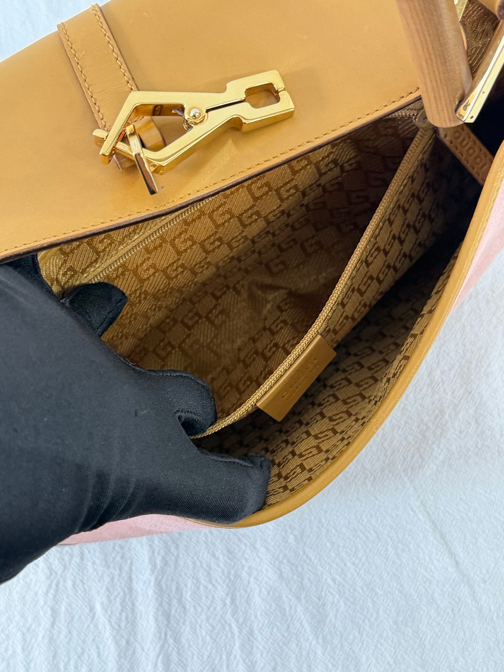 Gucci  Bamboo Jackie Suede Shoulder Bag
